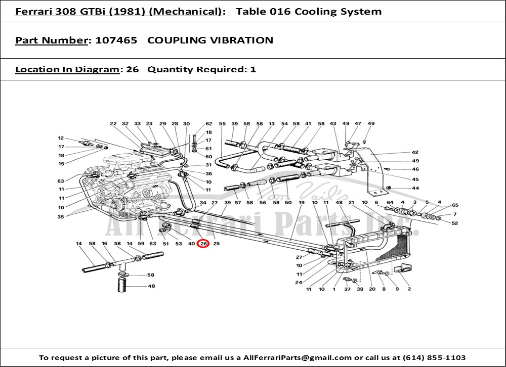 Ferrari Part 107465 ANTI-VIBRATION SLEEVE