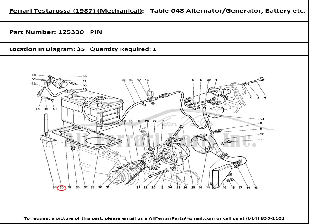 Ferrari Part 125330 PIN