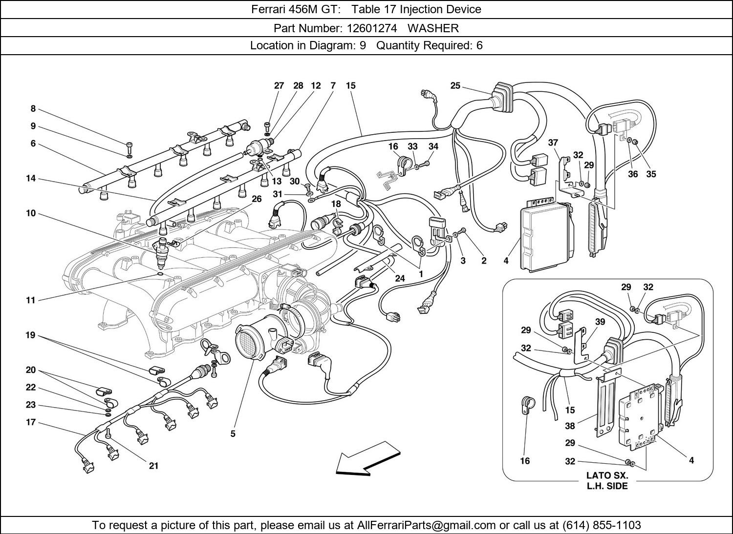 Ferrari Part Number 12601274 in Ferrari 456M GT Table 17 Injection Device