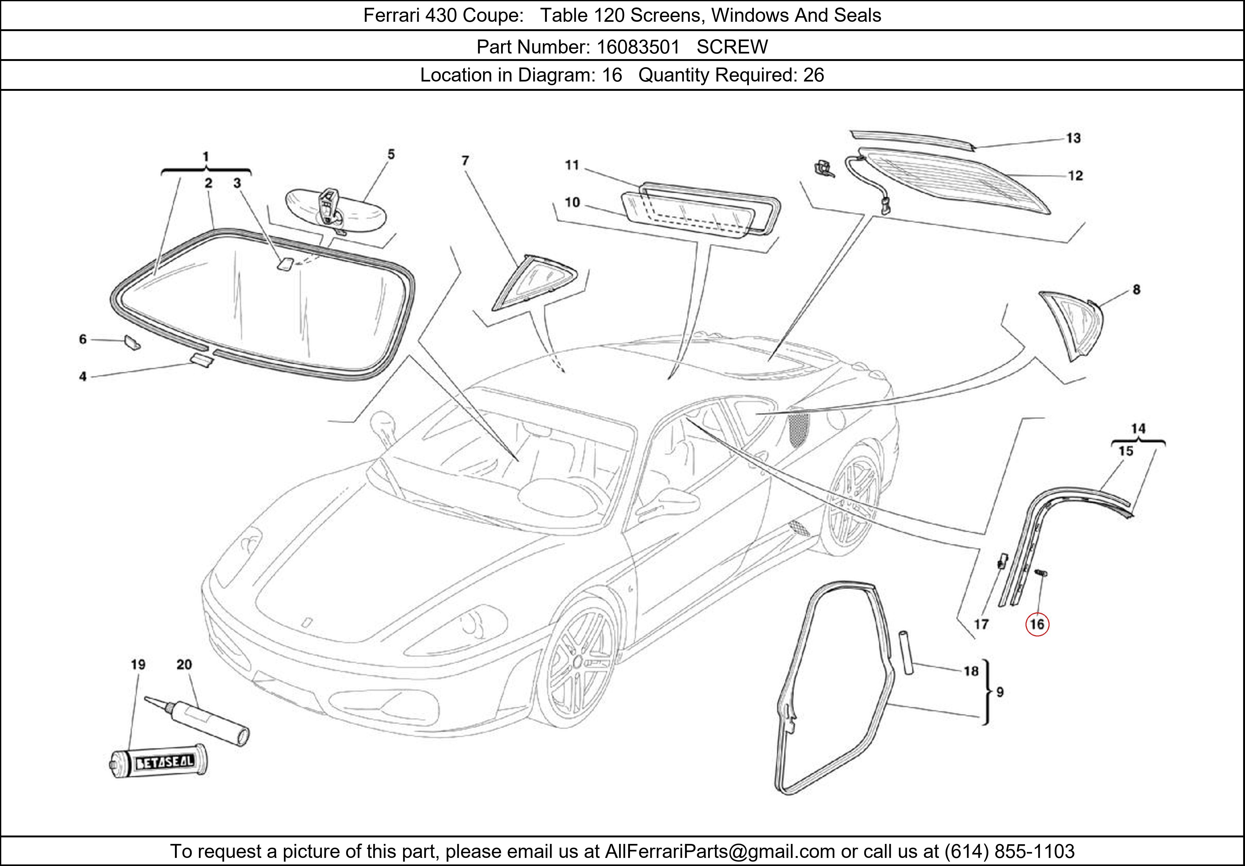 Ferrari Part 16083501