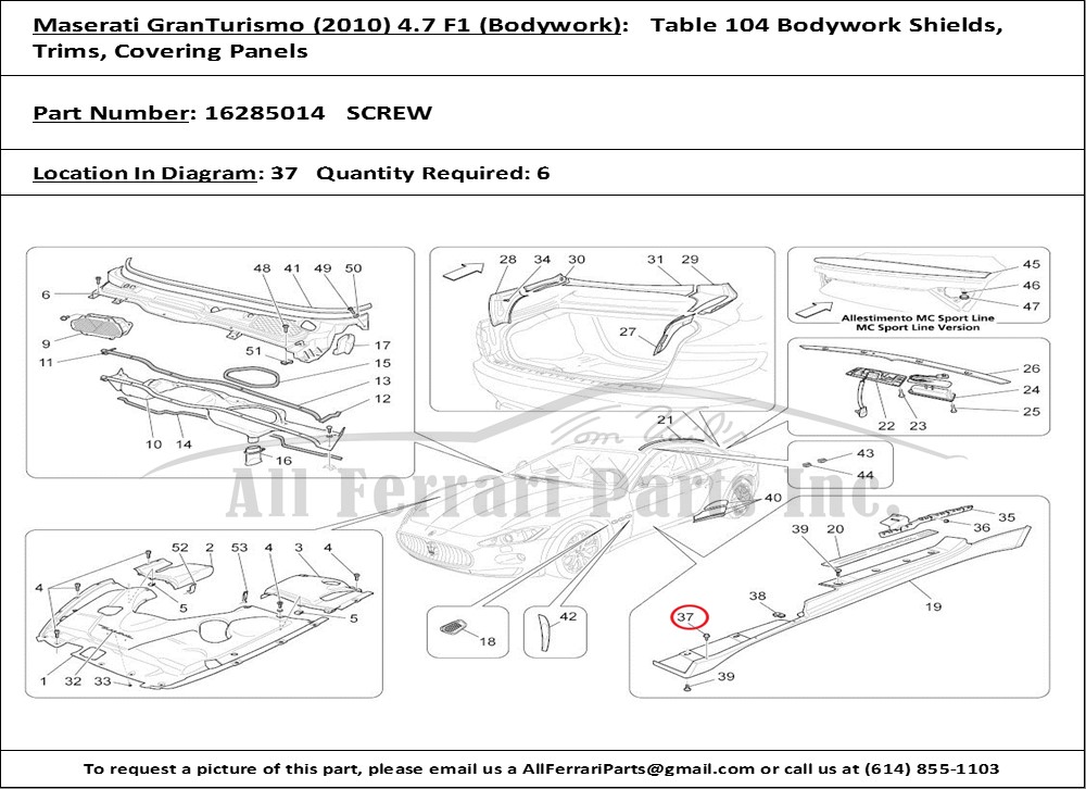 Ferrari Part 16285014