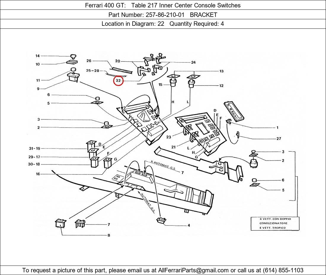 Ferrari Part 257-86-210-01