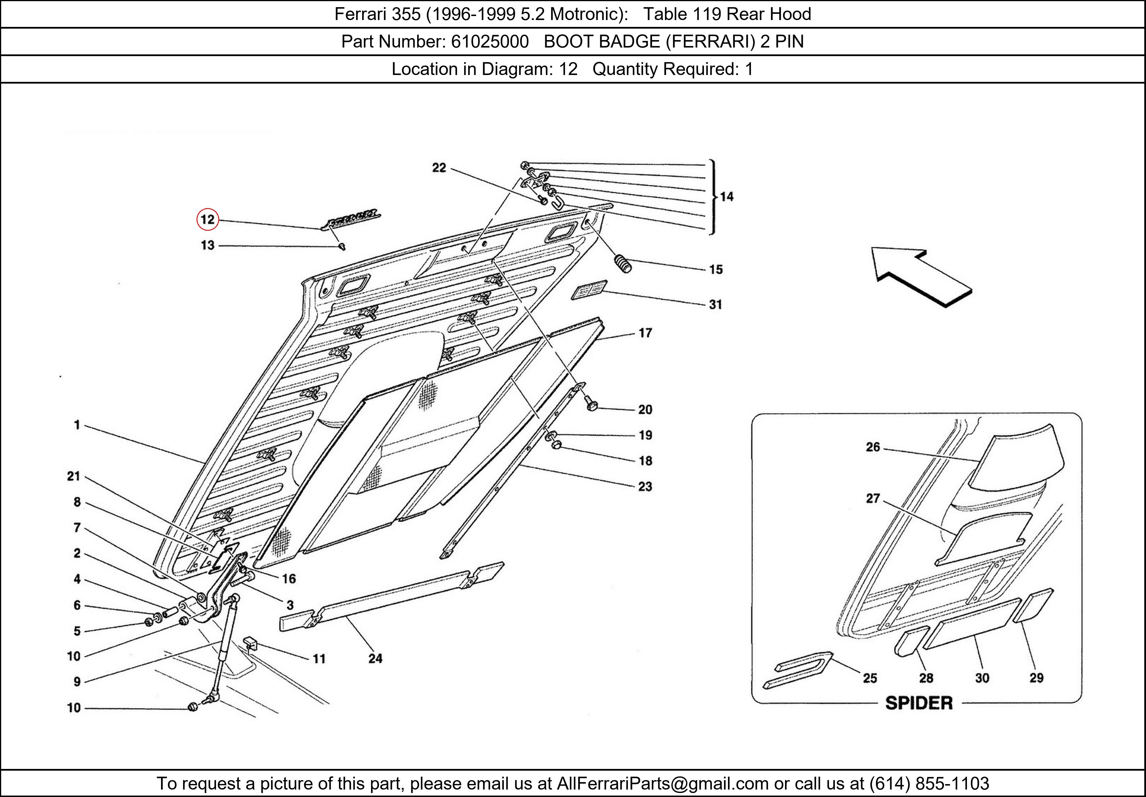 Ferrari Part 61025000