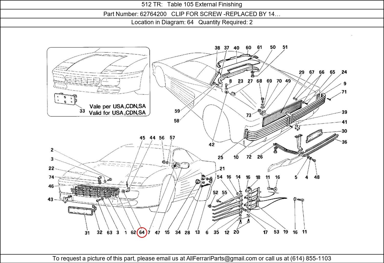 Ferrari Part 62764200