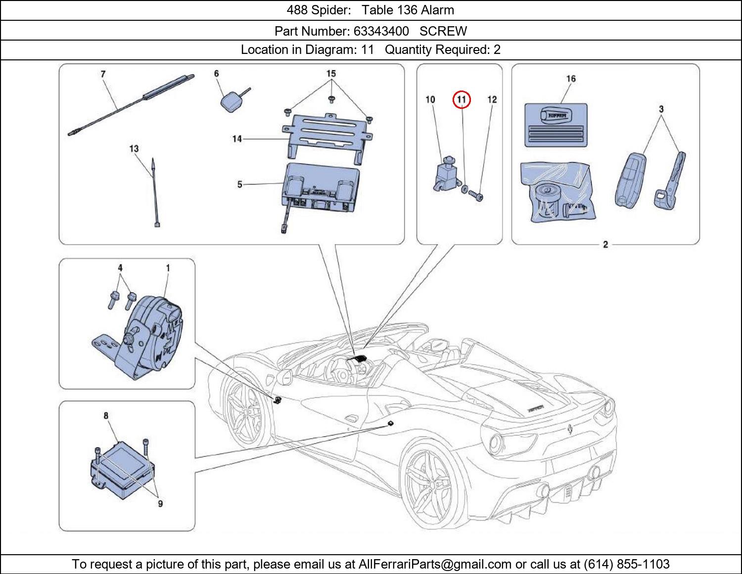 Ferrari Part 63343400