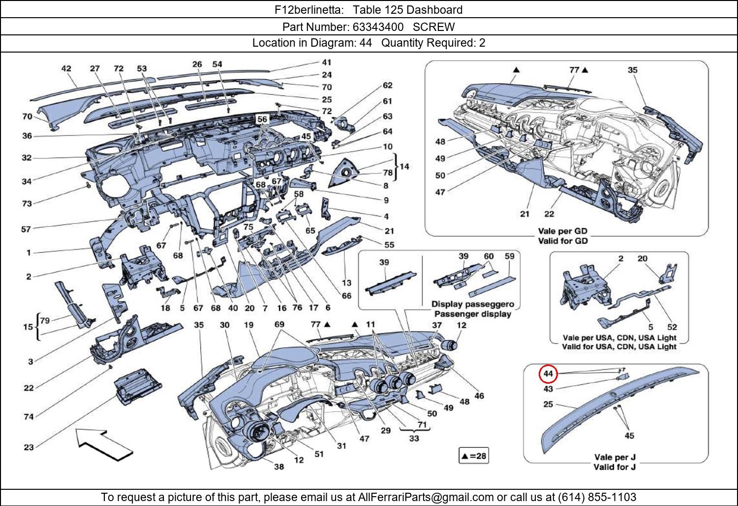 Ferrari Part 63343400