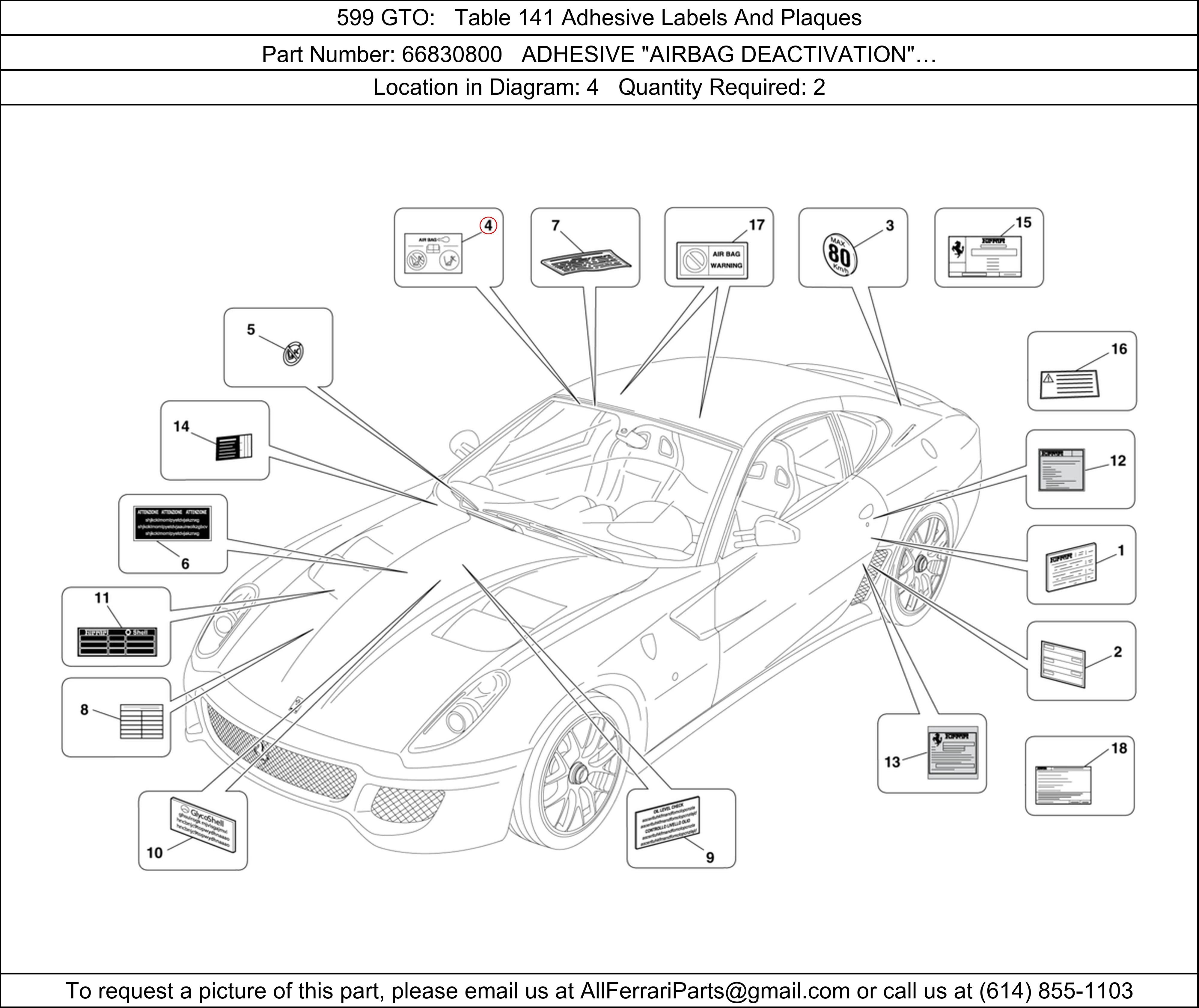 Ferrari Part 66830800