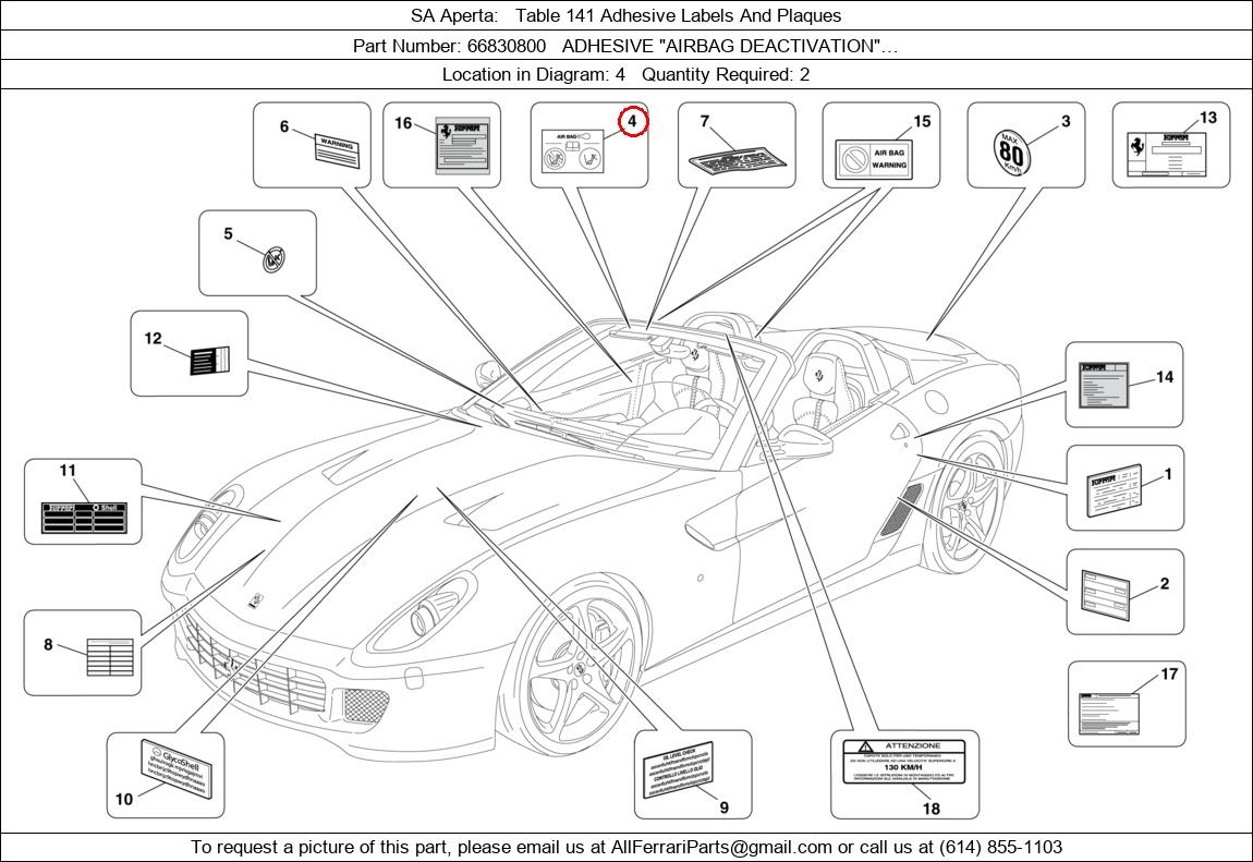 Ferrari Part 66830800