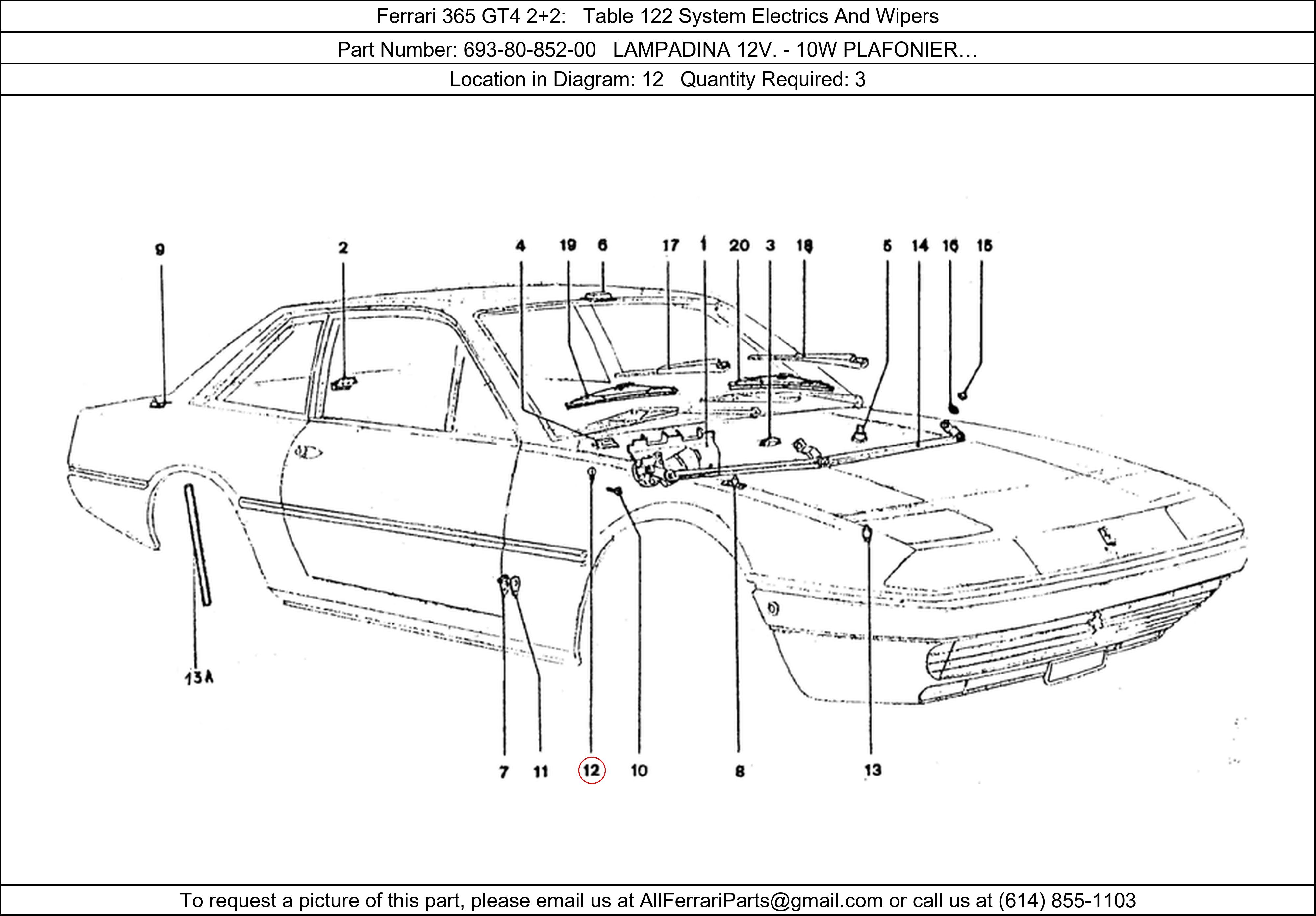 Ferrari Part 693-80-852-00