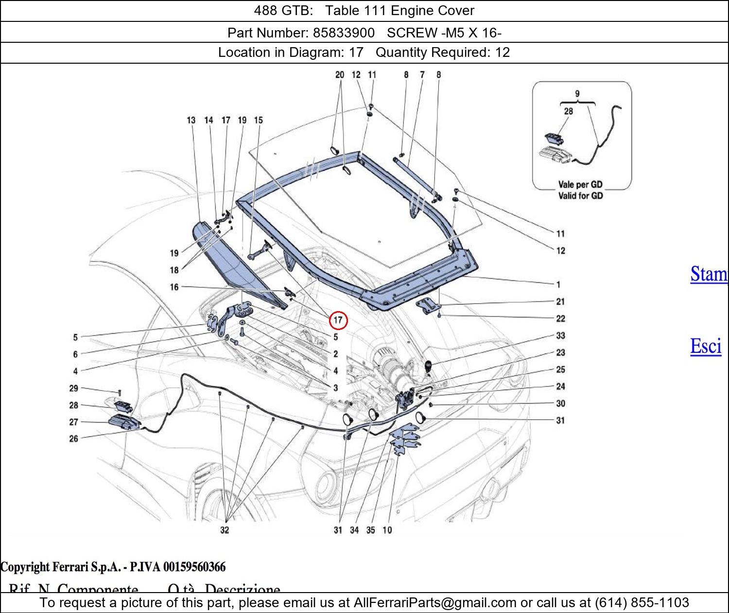 Ferrari Part 85833900