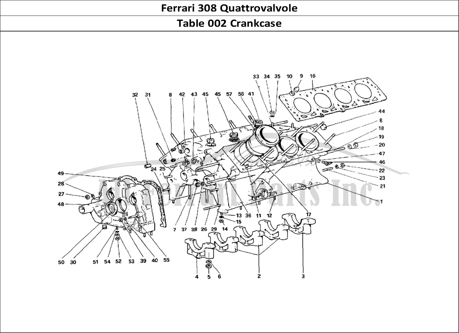 Ferrari Parts Ferrari 308 Quattrovalvole (1985) Page 002 Crankcase