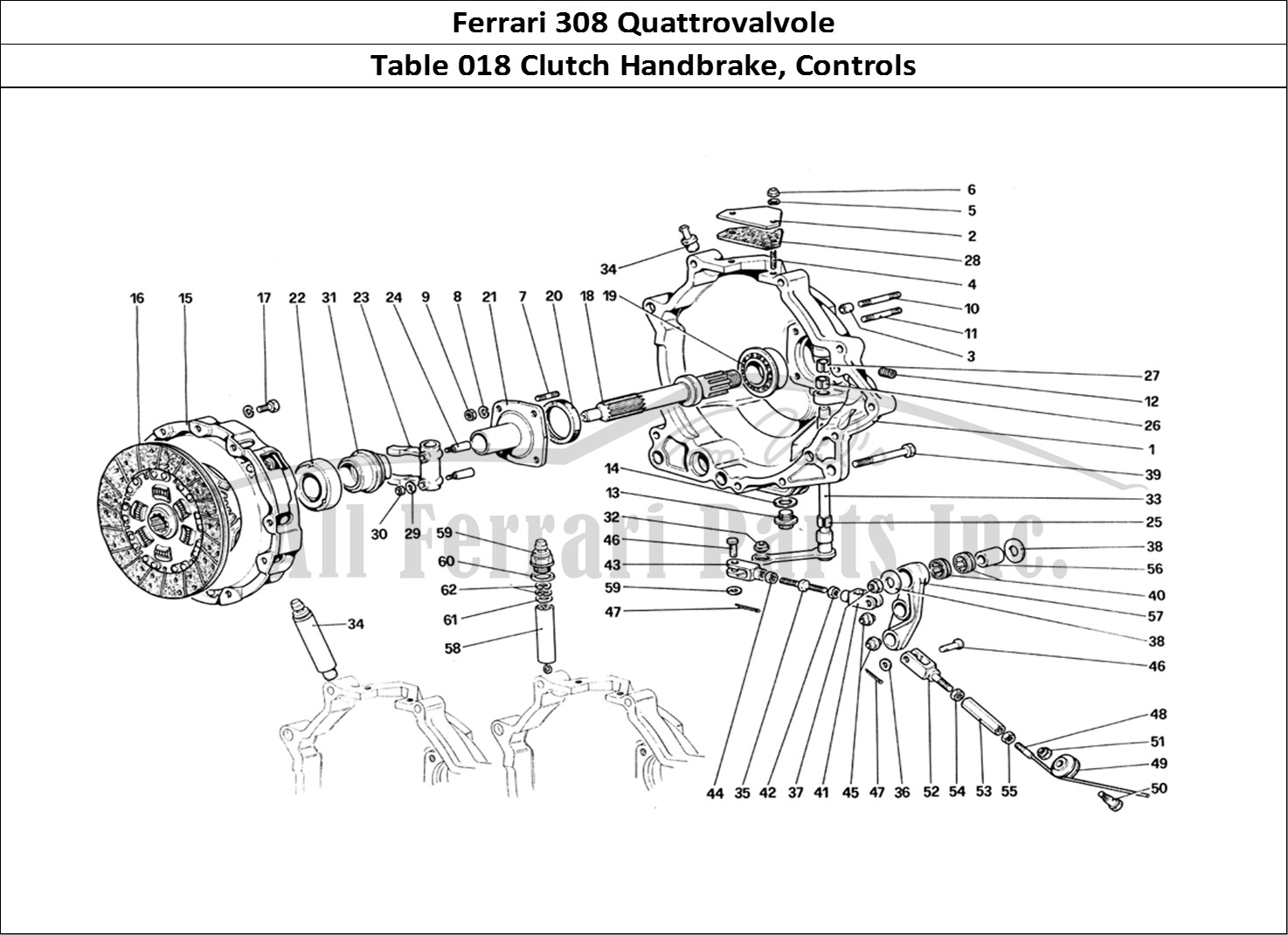Ferrari Parts Ferrari 308 Quattrovalvole (1985) Page 018 Clutch and Controls