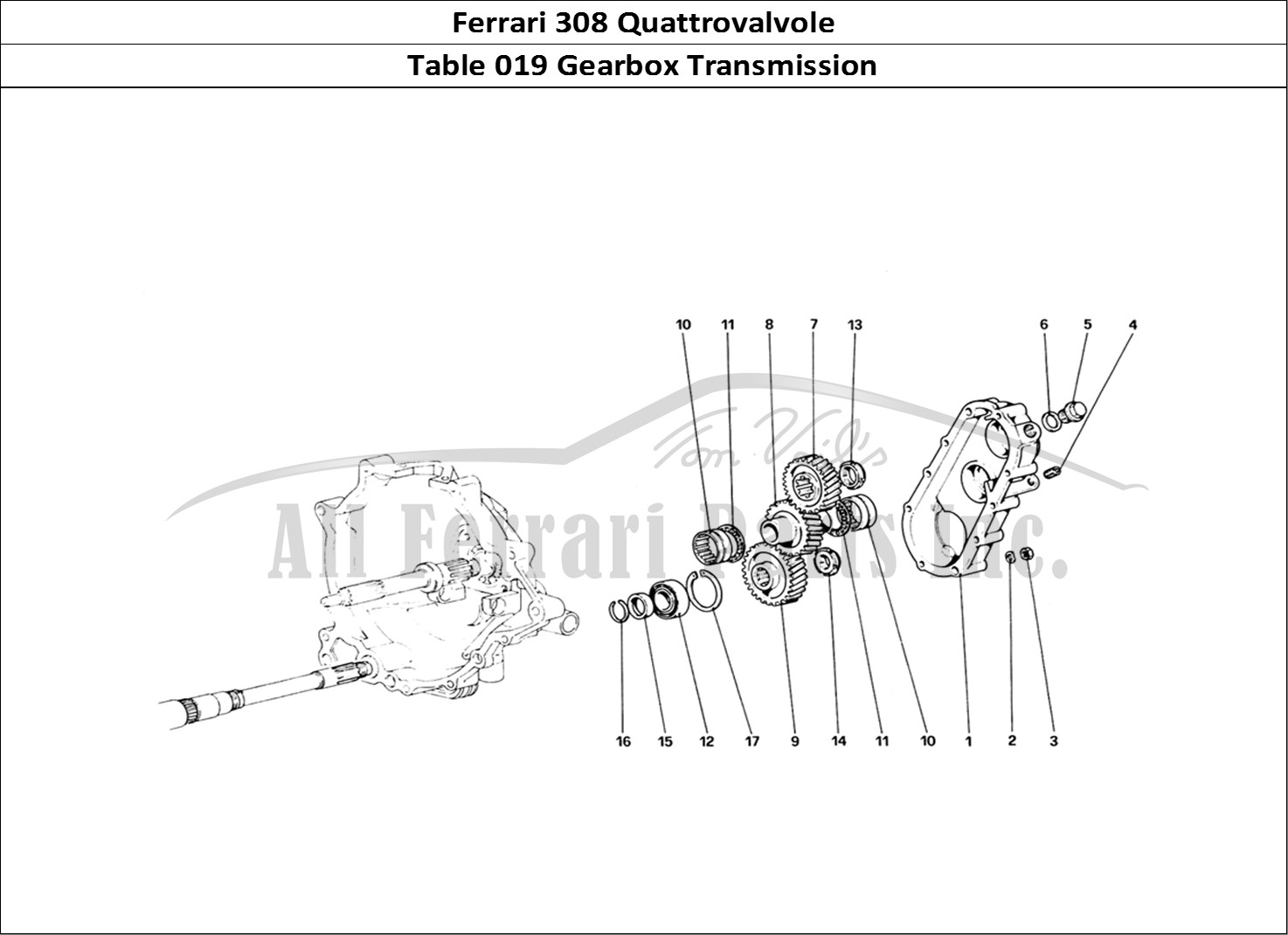 Ferrari Parts Ferrari 308 Quattrovalvole (1985) Page 019 Gearbox Transmission