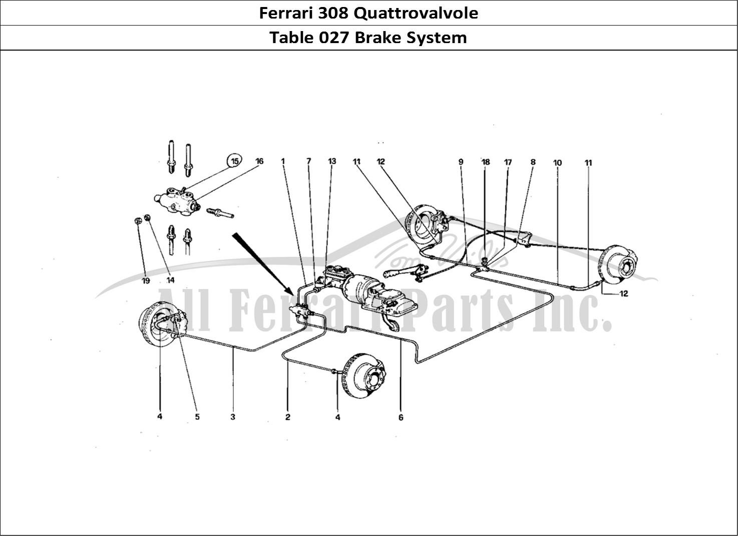 Ferrari Parts Ferrari 308 Quattrovalvole (1985) Page 027 Brake System