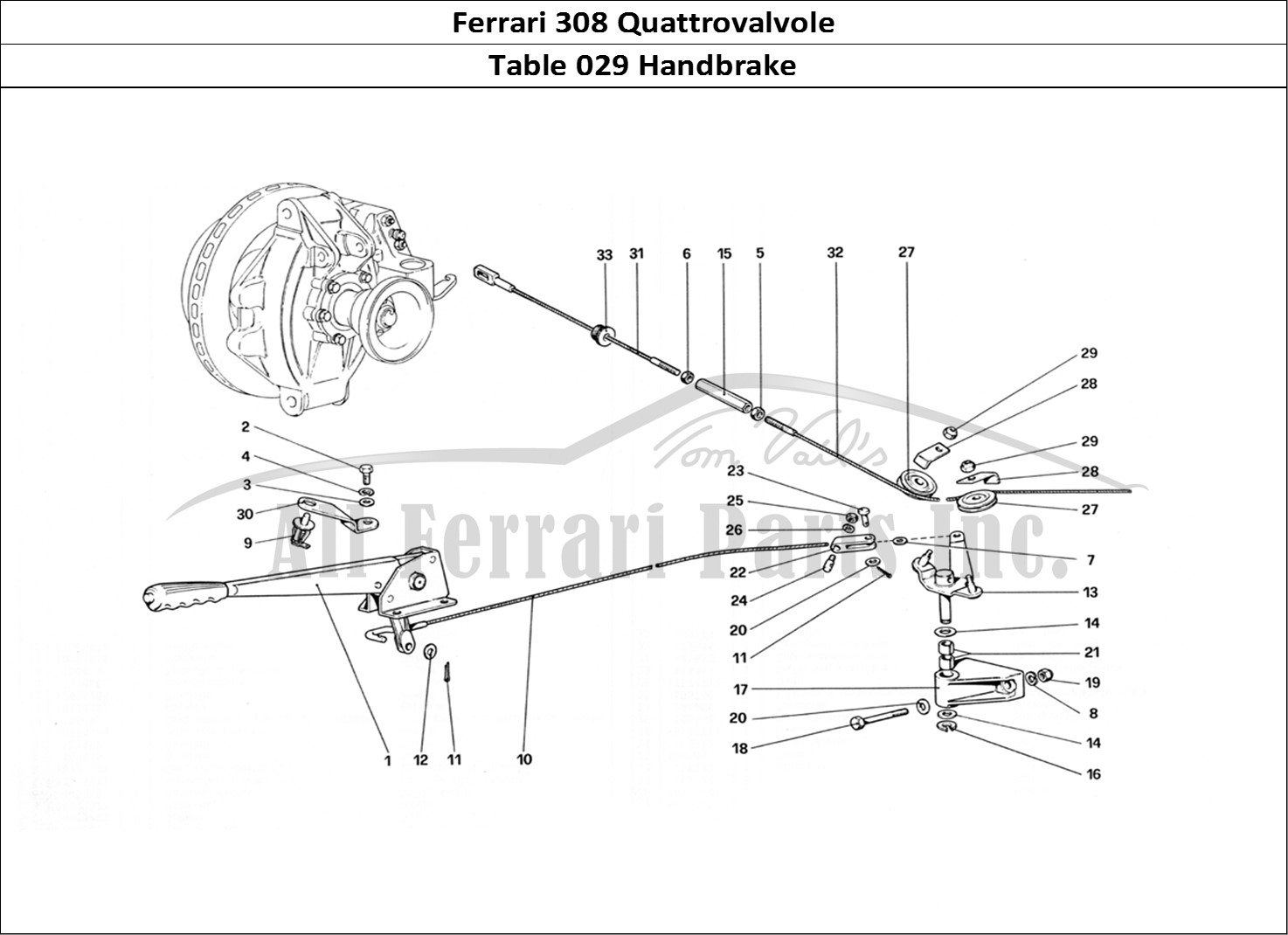 Ferrari Parts Ferrari 308 Quattrovalvole (1985) Page 029 Hand - Brake Control