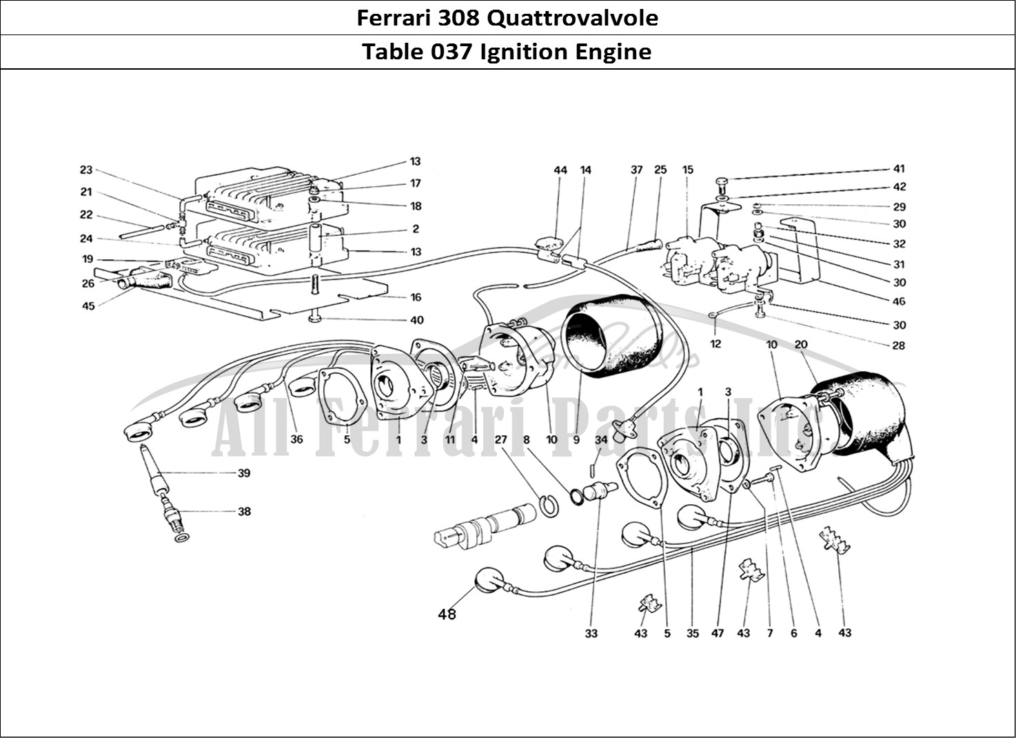 Ferrari Parts Ferrari 308 Quattrovalvole (1985) Page 037 Engine Ignition