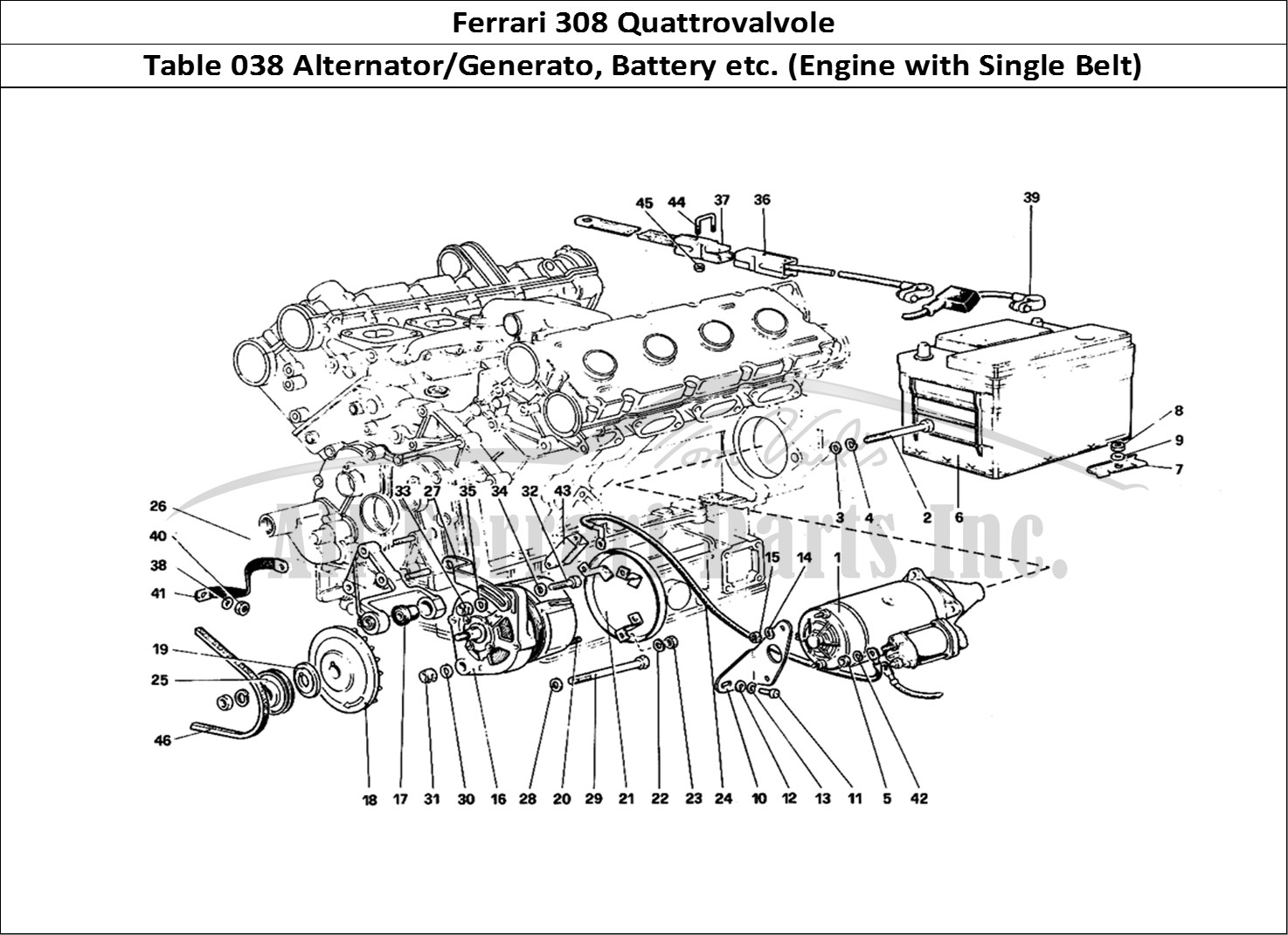Ferrari Parts Ferrari 308 Quattrovalvole (1985) Page 038 Electric Generating Syste