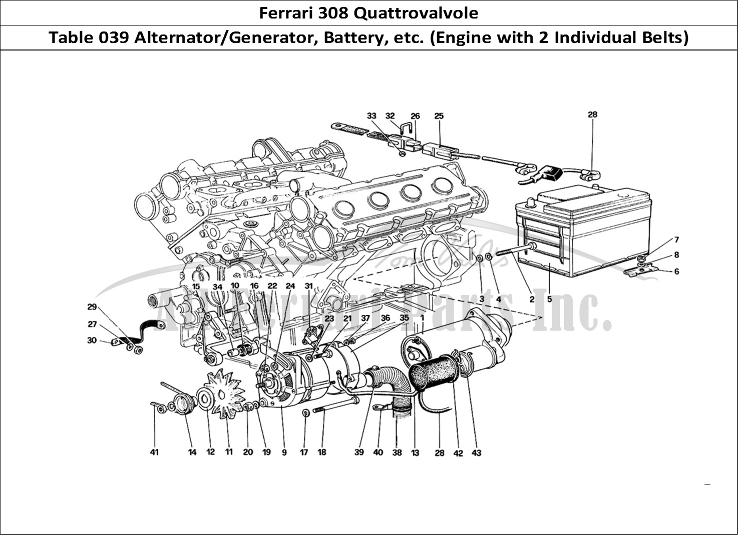 Ferrari Parts Ferrari 308 Quattrovalvole (1985) Page 039 Electric Generating Syste