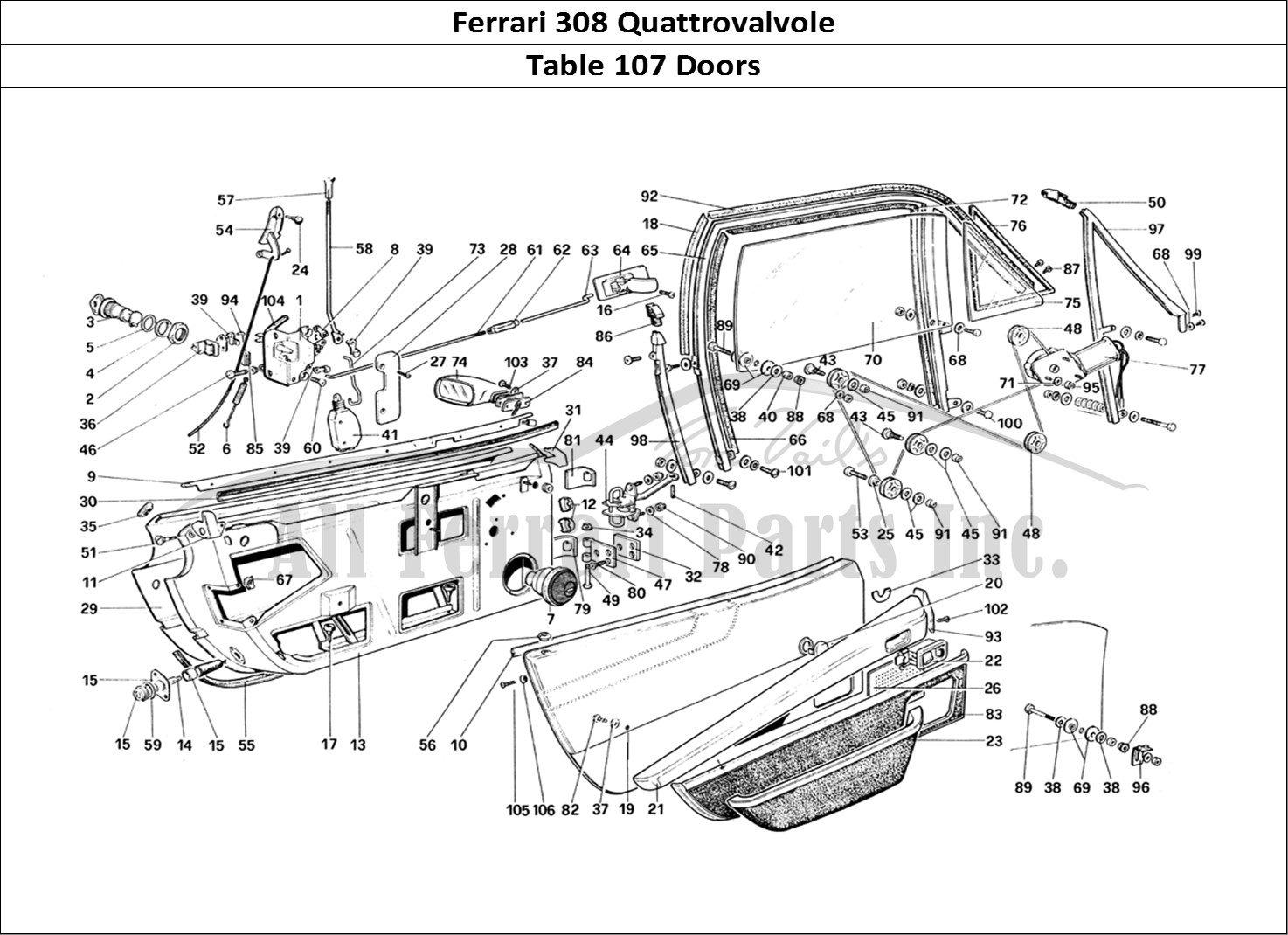 Ferrari Parts Ferrari 308 Quattrovalvole (1985) Page 107 Doors