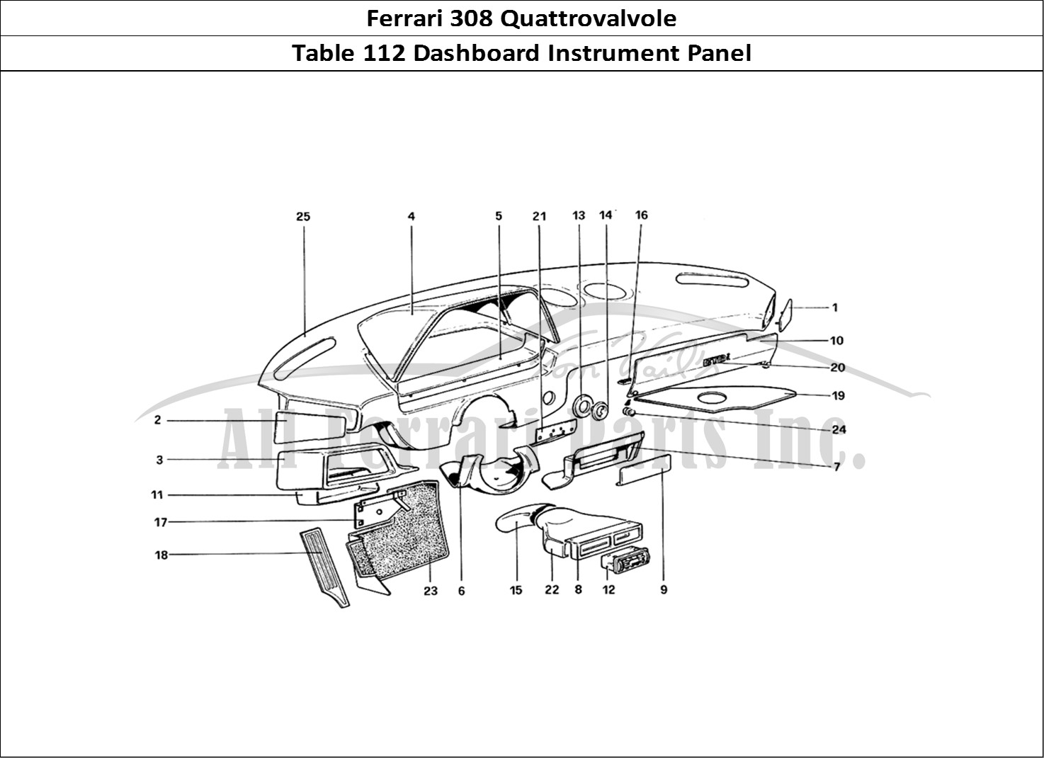 Ferrari Parts Ferrari 308 Quattrovalvole (1985) Page 112 Instrument Panel