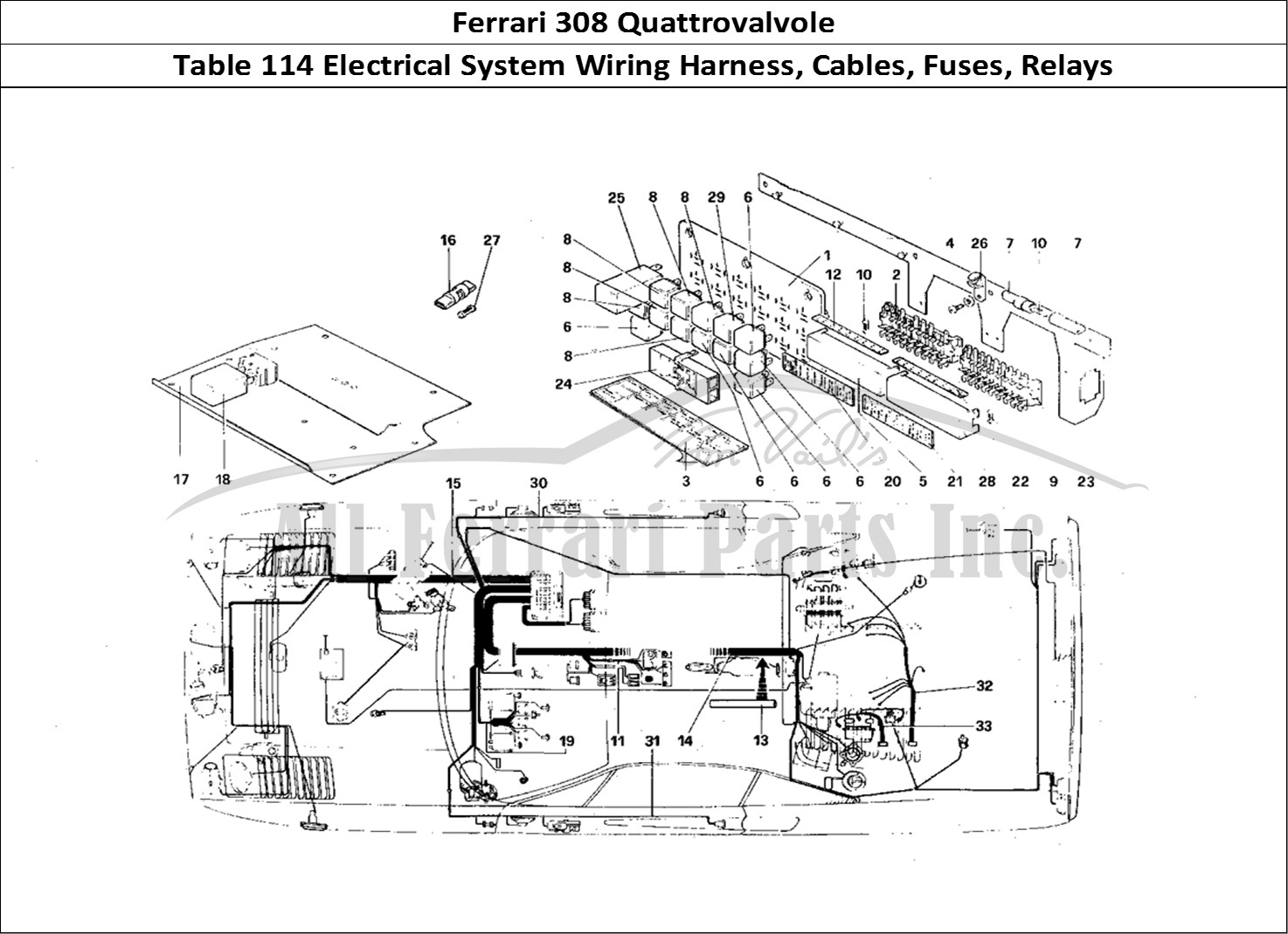 Ferrari Parts Ferrari 308 Quattrovalvole (1985) Page 114 Electrical System - Cable