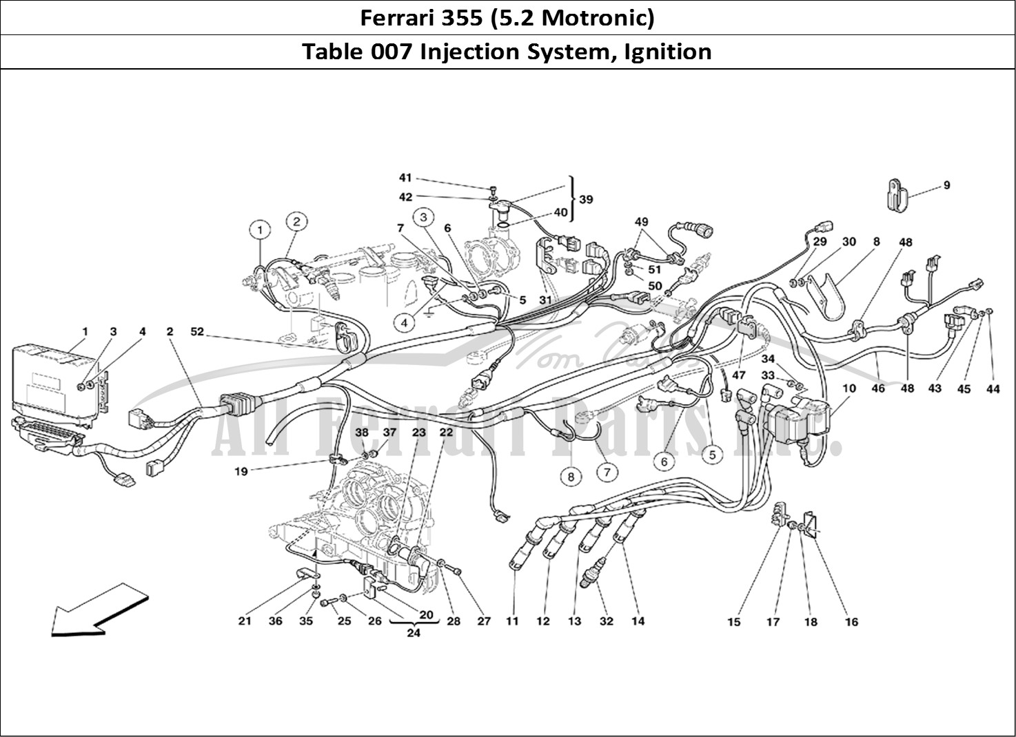 Ferrari Parts Ferrari 355 (5.2 Motronic) Page 007 Injection Device - Igniti