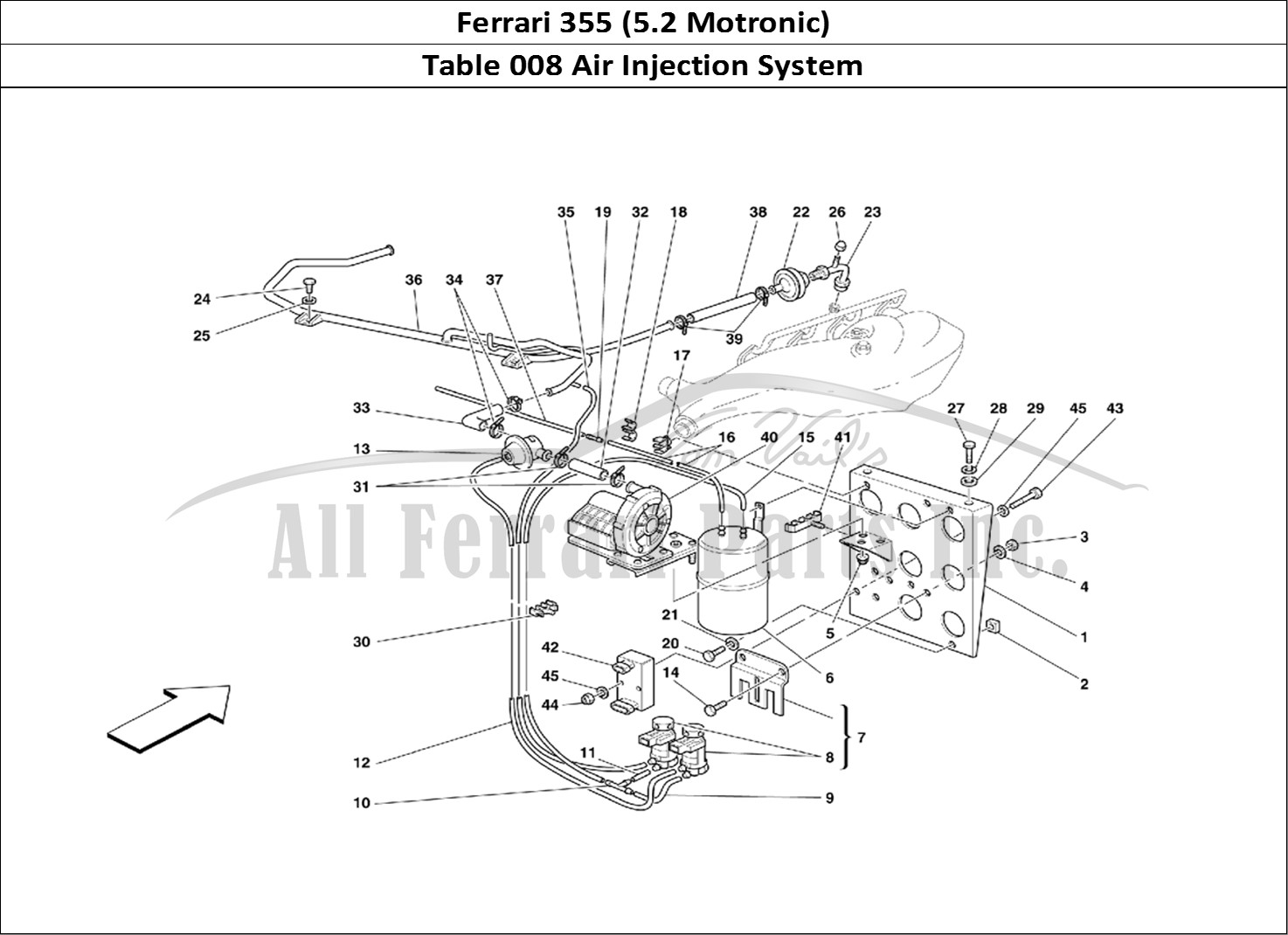 Ferrari Parts Ferrari 355 (5.2 Motronic) Page 008 Air Injection Device