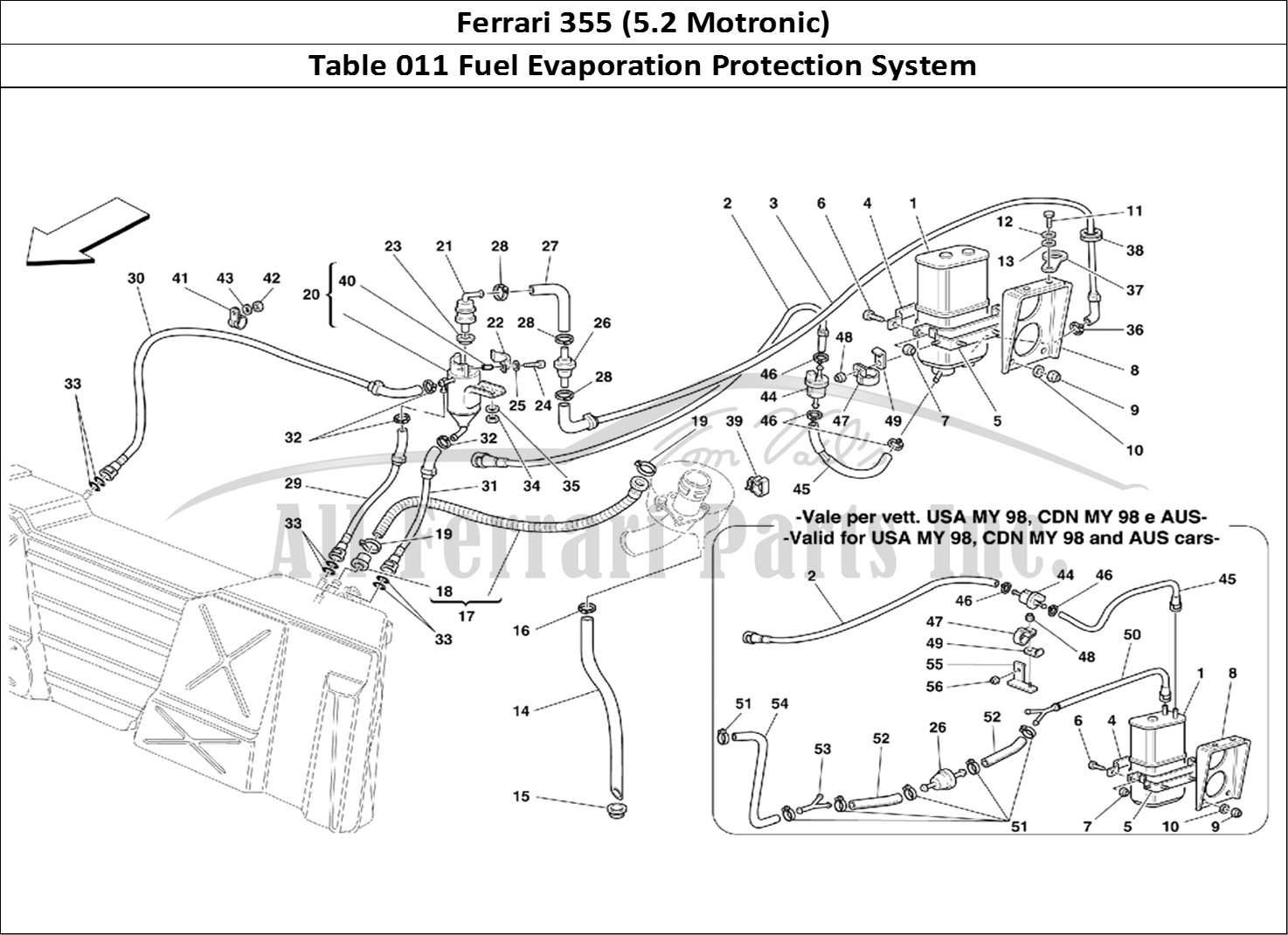 Ferrari Parts Ferrari 355 (5.2 Motronic) Page 011 Antievaporation Device