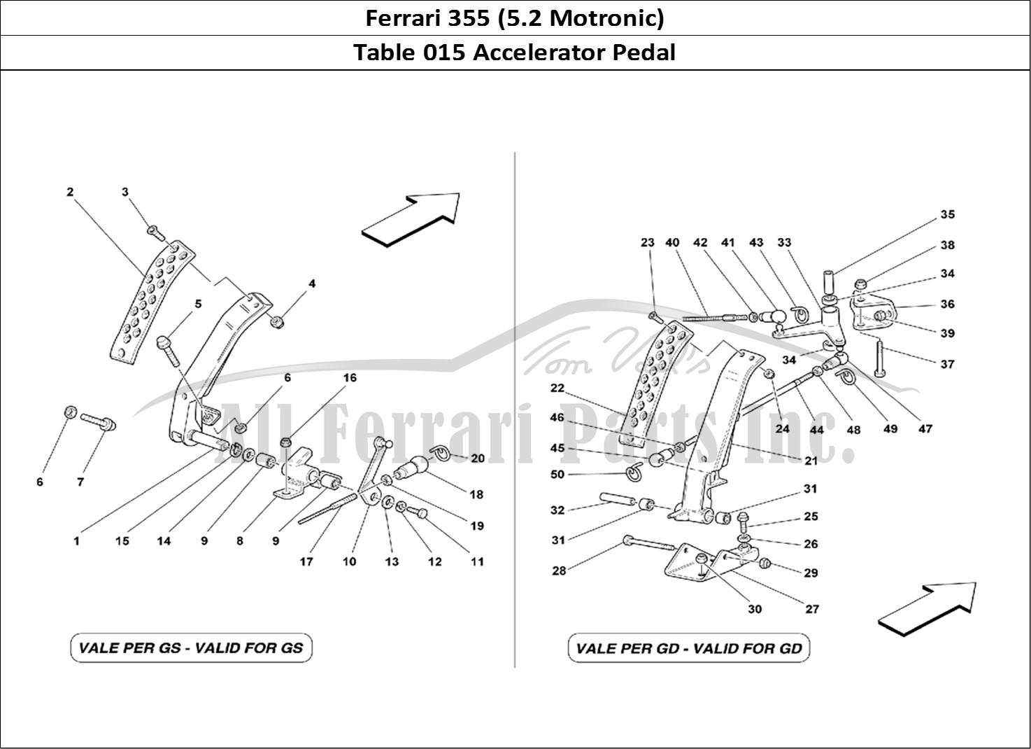 Ferrari Parts Ferrari 355 (5.2 Motronic) Page 015 Accelerator Pedal