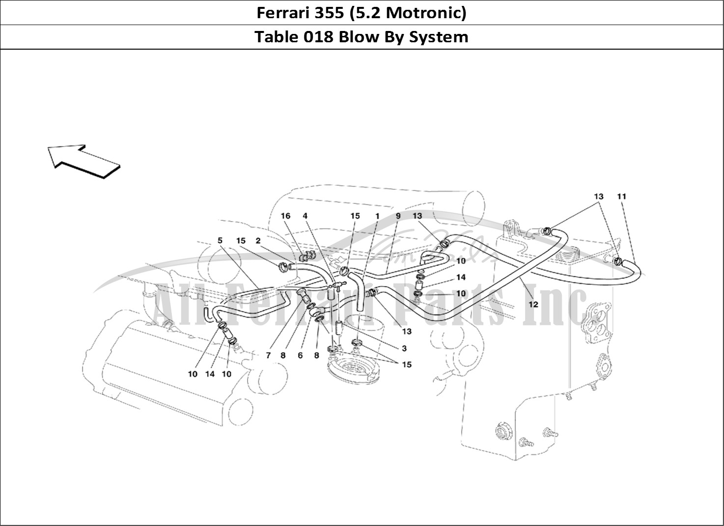 Ferrari Parts Ferrari 355 (5.2 Motronic) Page 018 Blow - By System