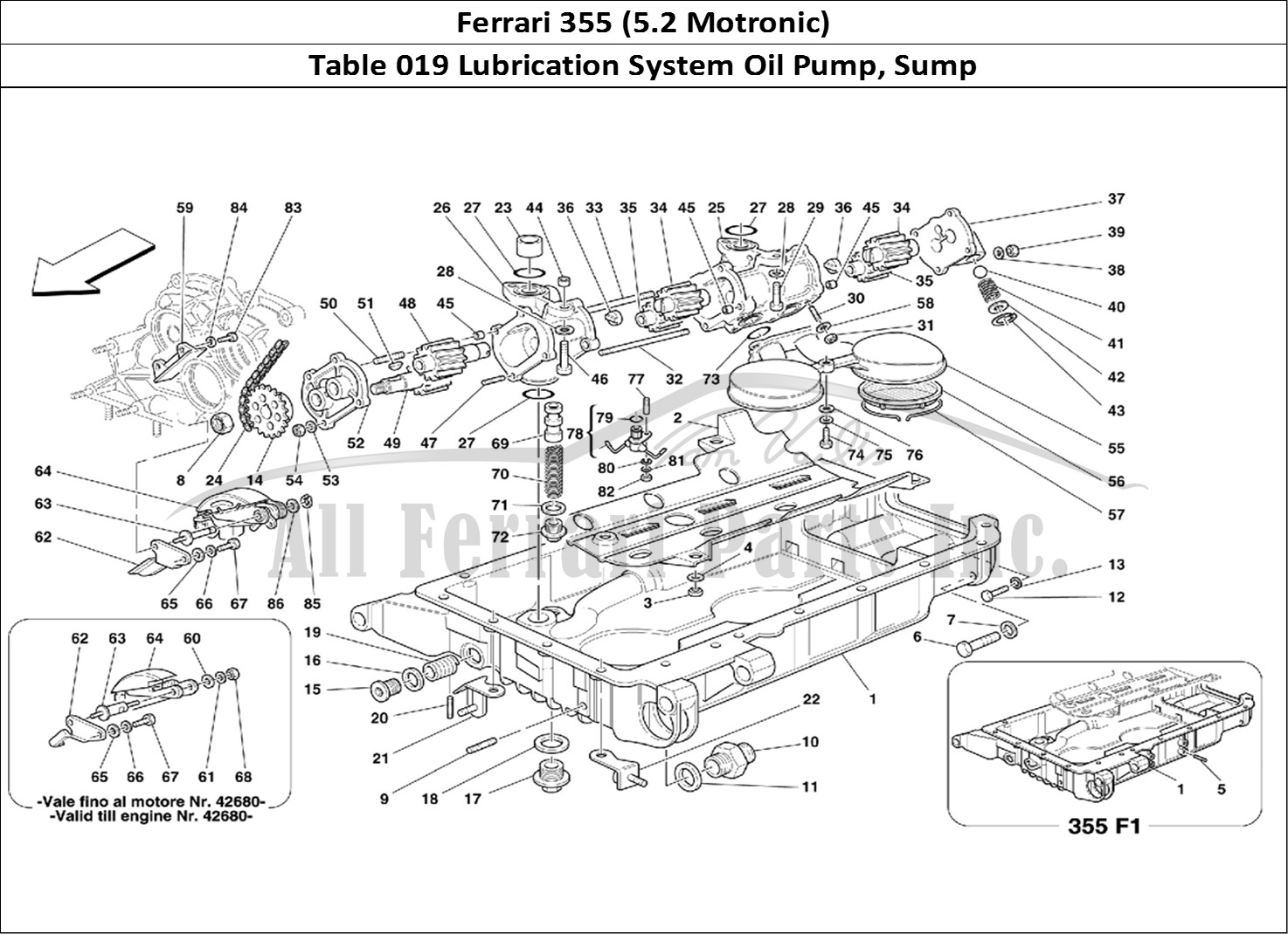 Ferrari Parts Ferrari 355 (5.2 Motronic) Page 019 Pumps and Oil Sump