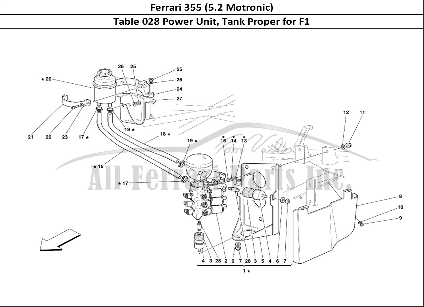 Ferrari Parts Ferrari 355 (5.2 Motronic) Page 028 Power Unit and Tank -Vali