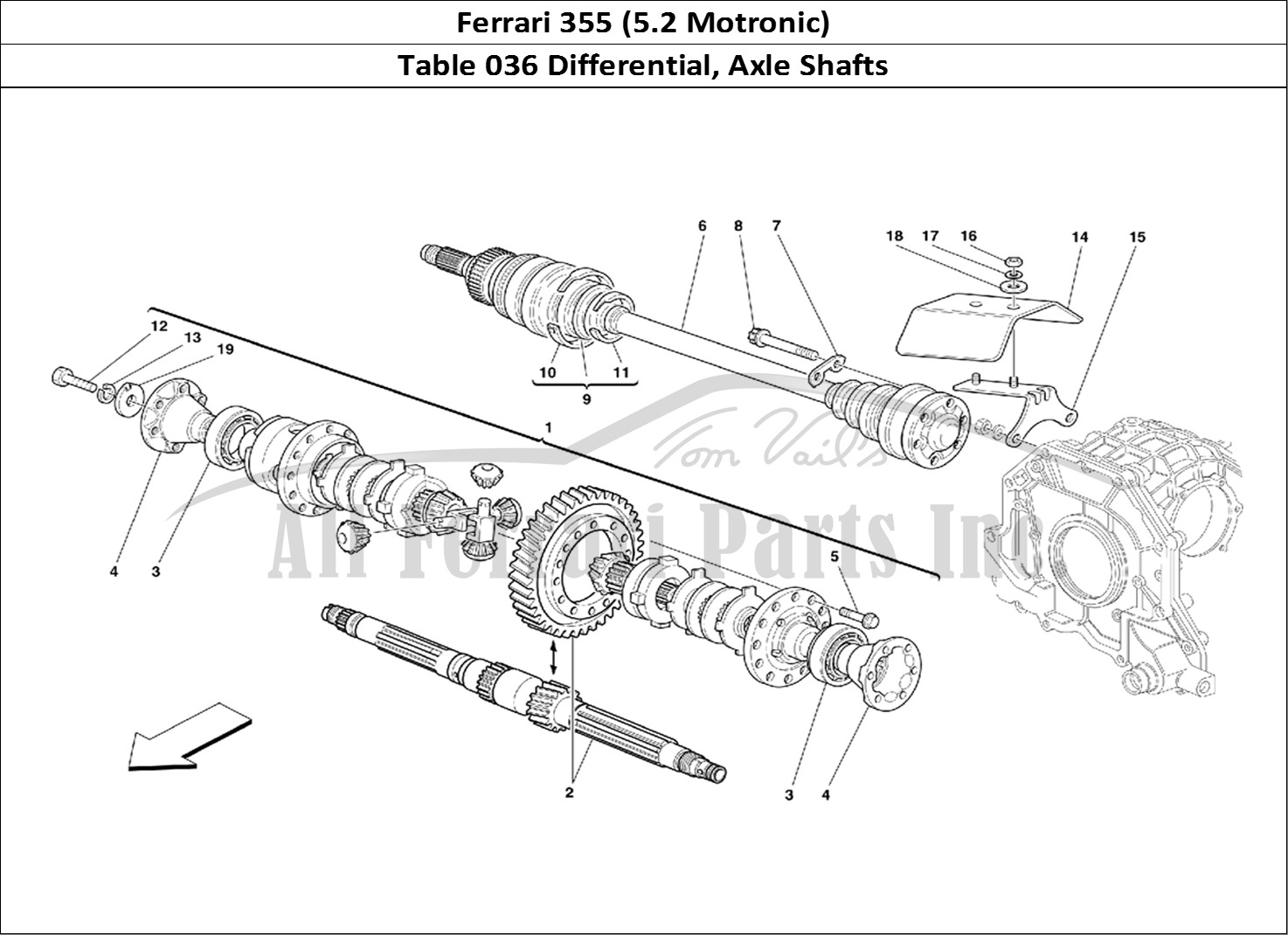 Ferrari Parts Ferrari 355 (5.2 Motronic) Page 036 Differential & Axle Shaft