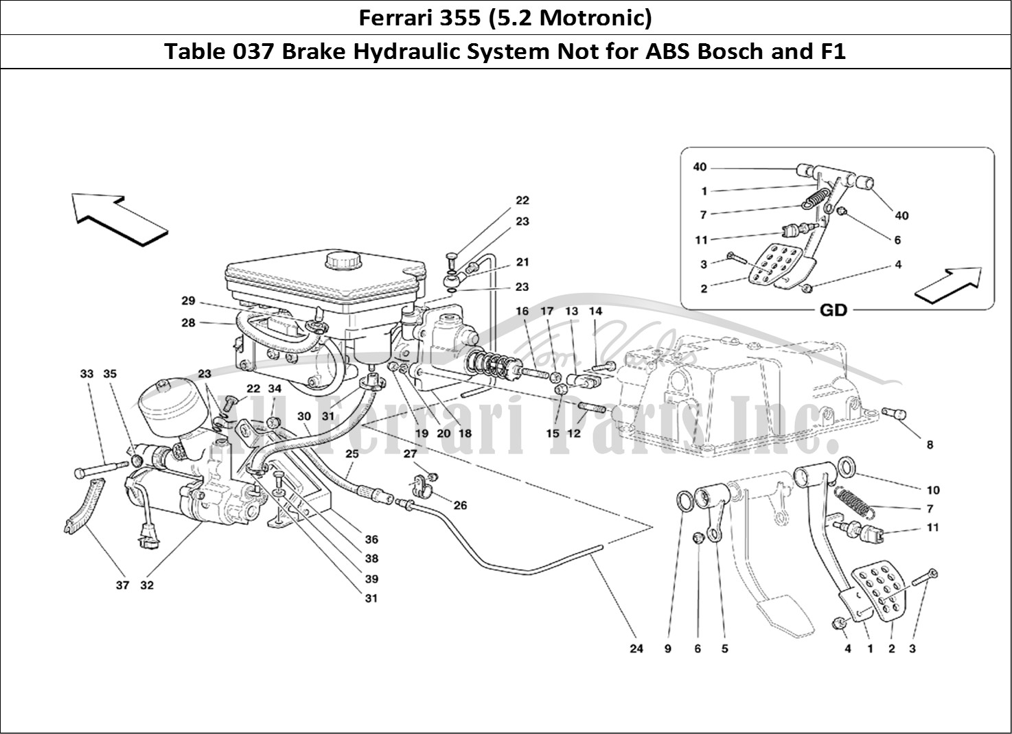 Ferrari Parts Ferrari 355 (5.2 Motronic) Page 037 Brake Hydraulic System -N
