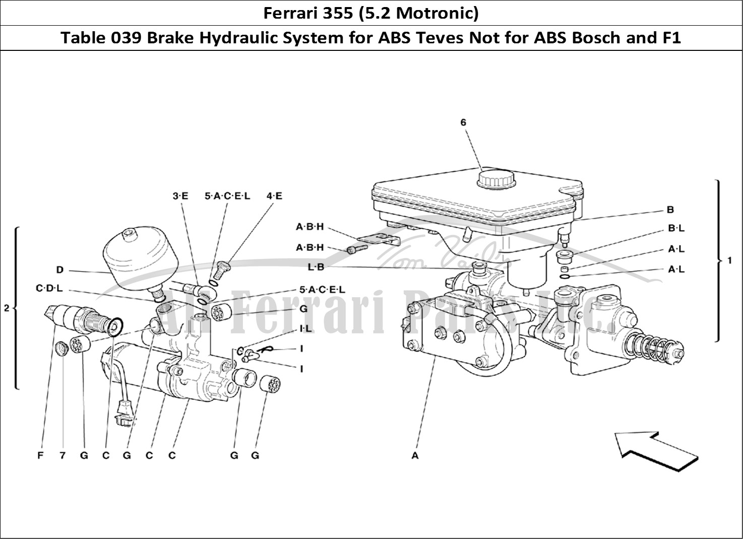Ferrari Parts Ferrari 355 (5.2 Motronic) Page 039 Hydraulic System for ABS