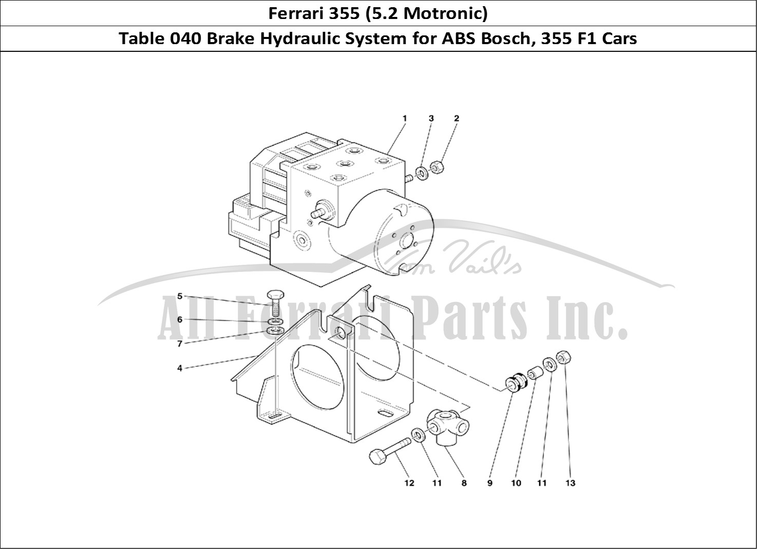 Ferrari Parts Ferrari 355 (5.2 Motronic) Page 040 Hydraulic System for ABS