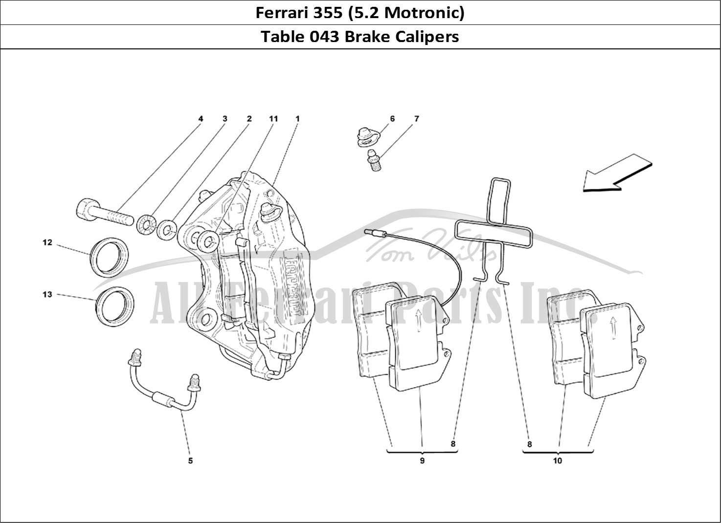 Ferrari Parts Ferrari 355 (5.2 Motronic) Page 043 Calipers for Front and Re
