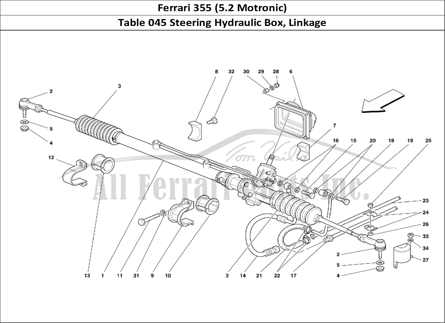 Ferrari Parts Ferrari 355 (5.2 Motronic) Page 045 Hydraulic Steering Box an