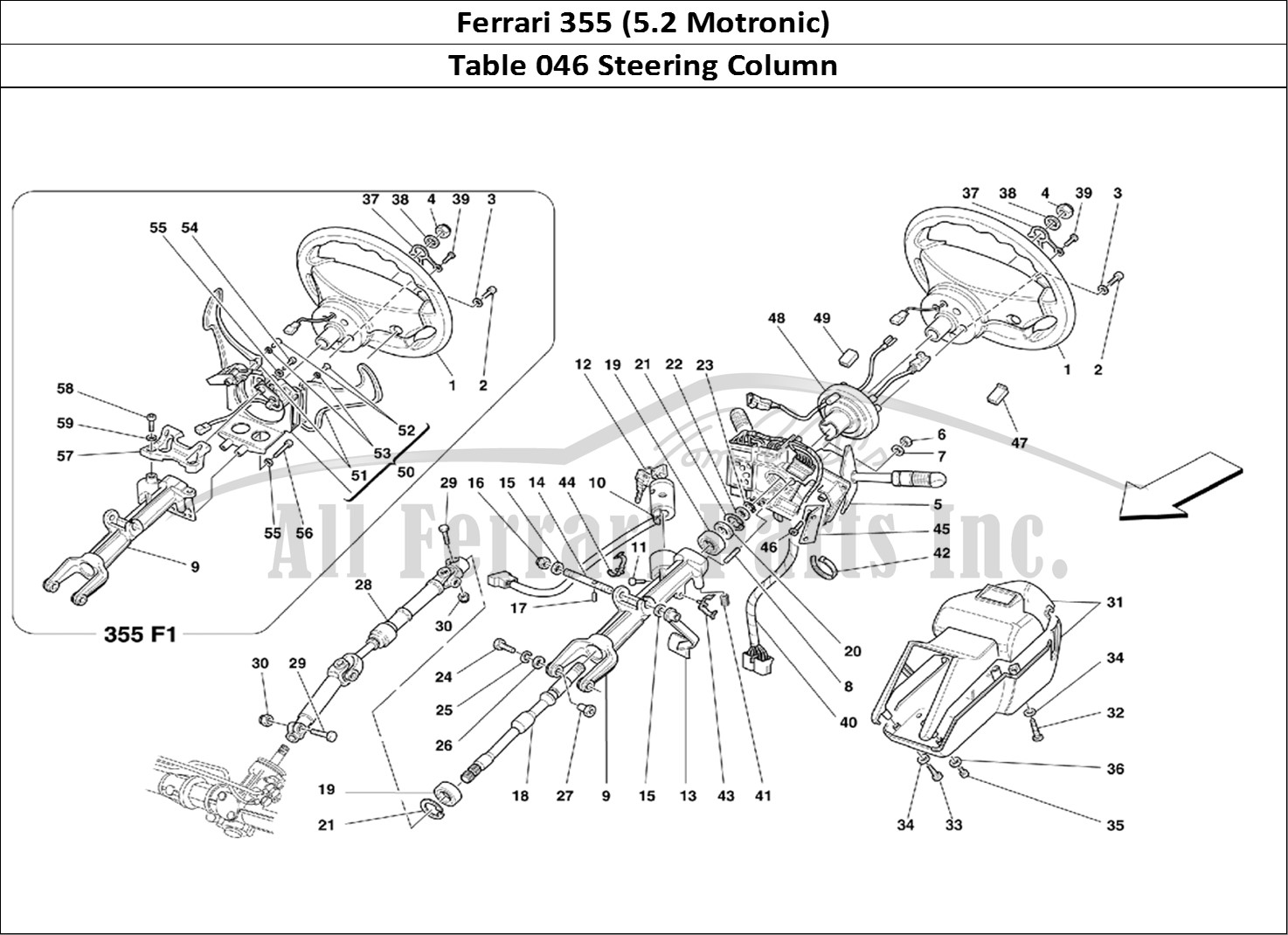 Ferrari Parts Ferrari 355 (5.2 Motronic) Page 046 Steering Column
