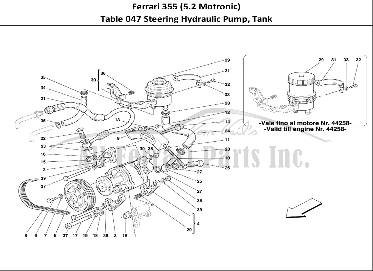 Ferrari Parts Ferrari 355 (5.2 Motronic) Page 047 Hydraulic Steering Pump a