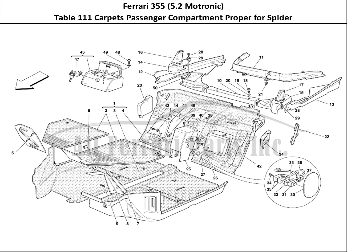 Ferrari Parts Ferrari 355 (5.2 Motronic) Page 111 Passengers Compartment Ca