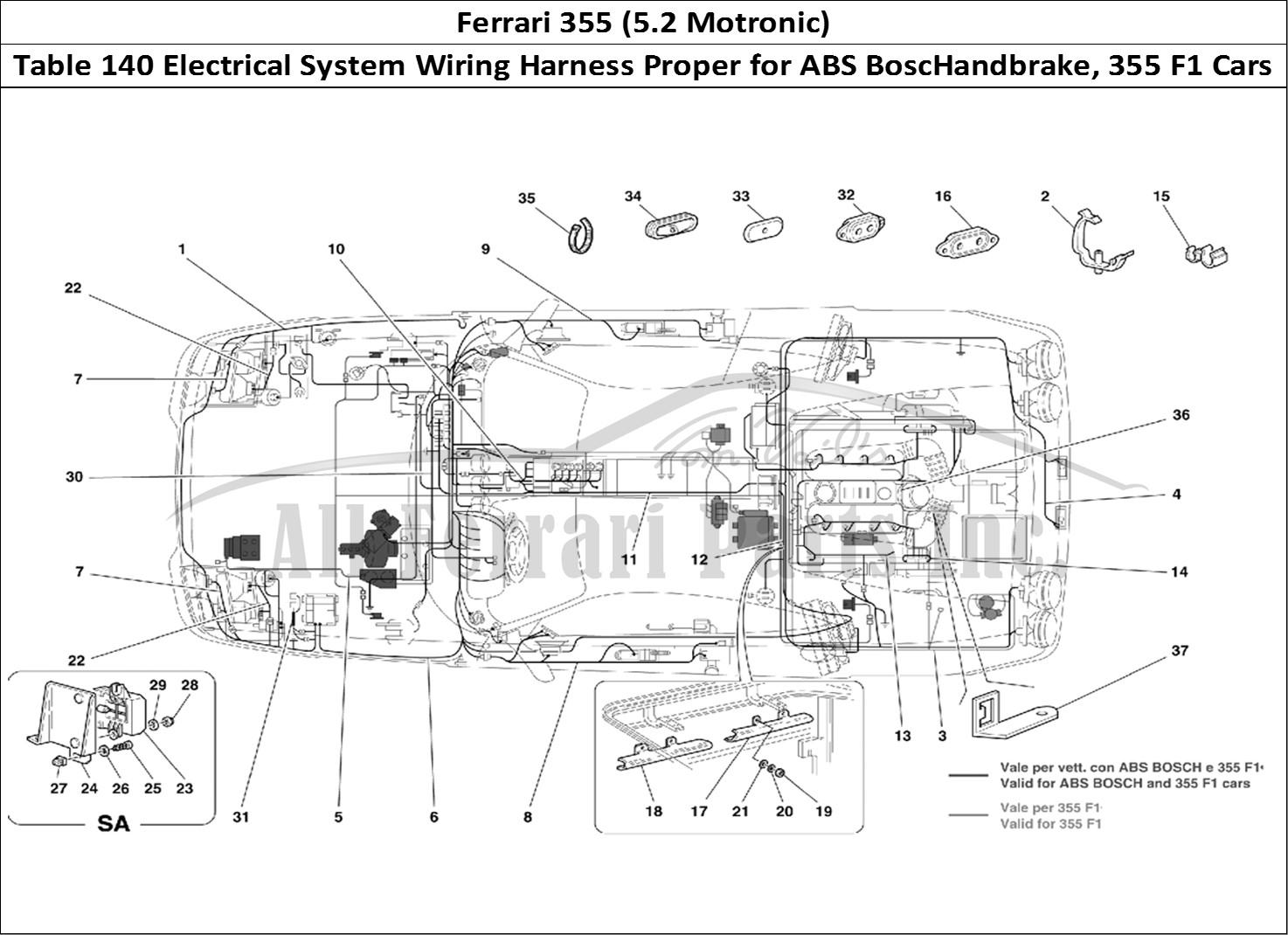 Ferrari Parts Ferrari 355 (5.2 Motronic) Page 140 Electrical System -Valid