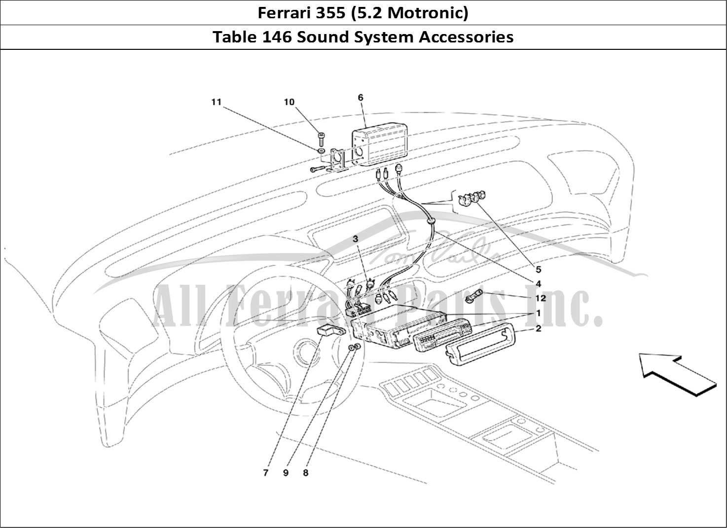 Ferrari Parts Ferrari 355 (5.2 Motronic) Page 146 Stereo Equipment