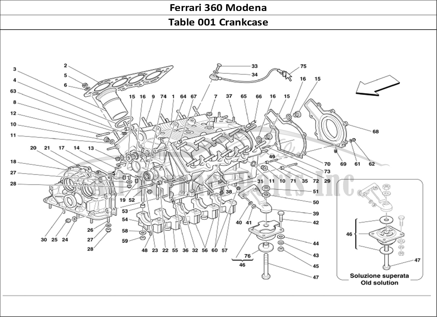 Ferrari Parts Ferrari 360 Modena Page 001 Crankcase
