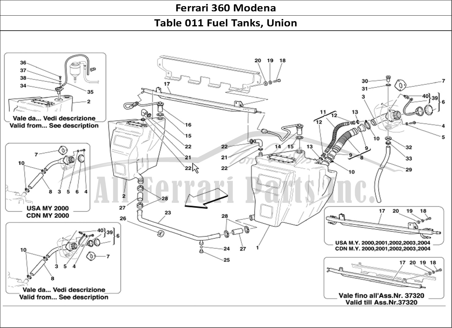Ferrari Parts Ferrari 360 Modena Page 011 Fuel Tanks and Union
