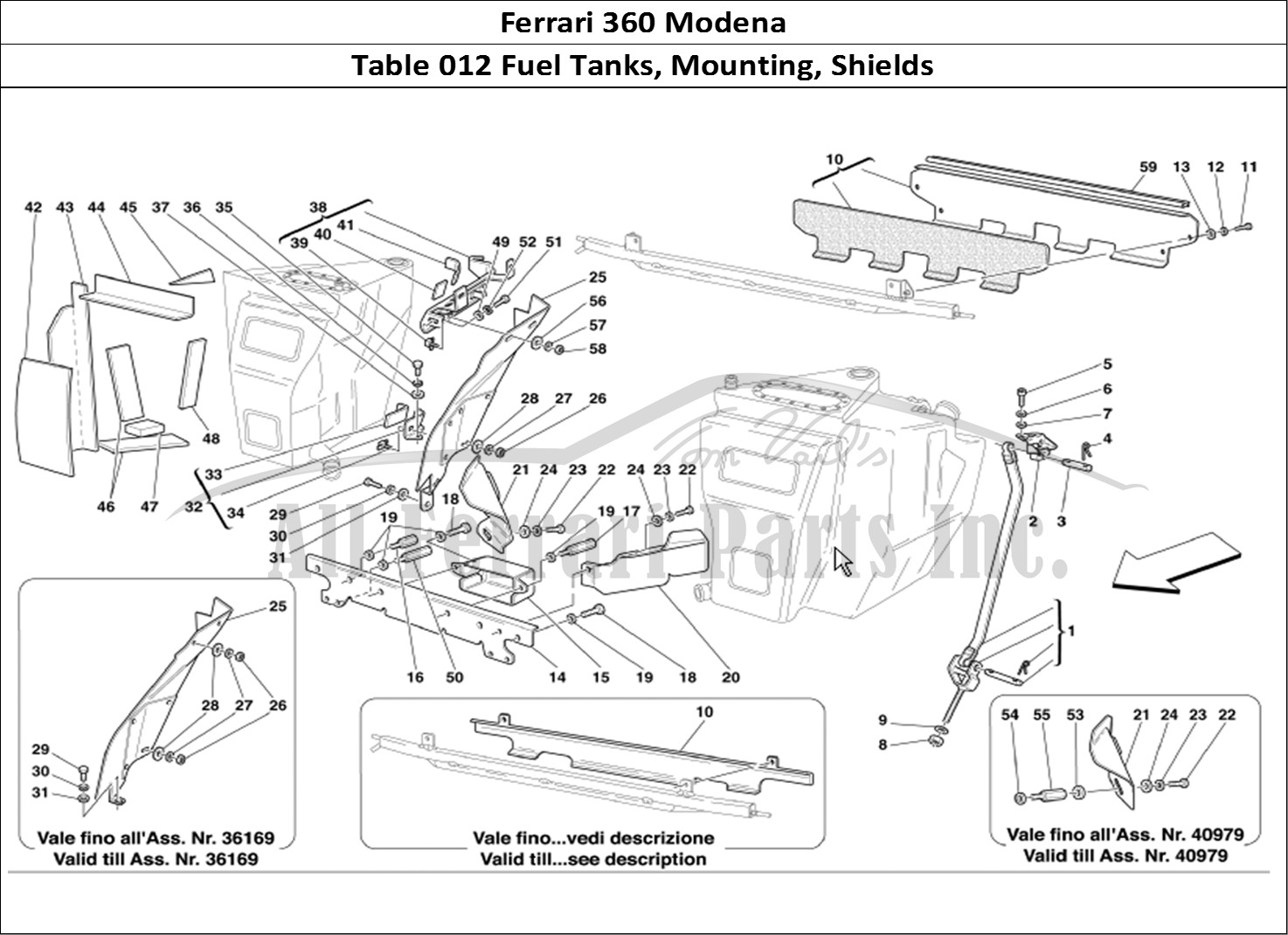 Ferrari Parts Ferrari 360 Modena Page 012 Fuel Tanks Fixing and Pro
