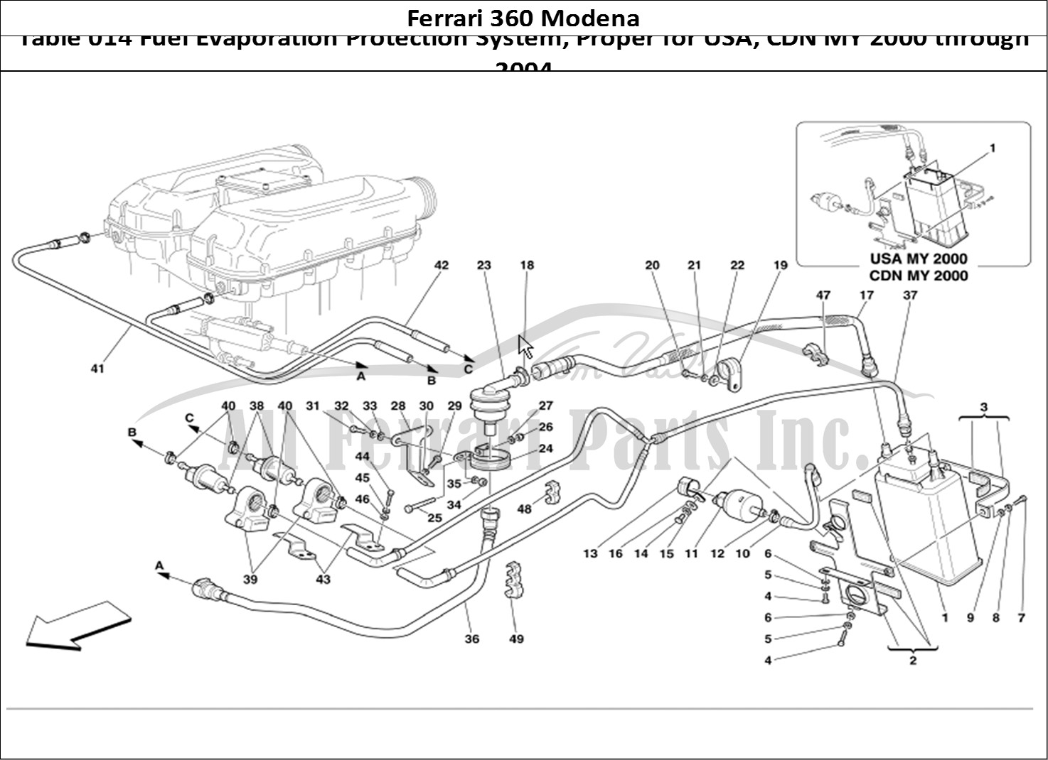 Ferrari Parts Ferrari 360 Modena Page 014 Antievaporation Device -V