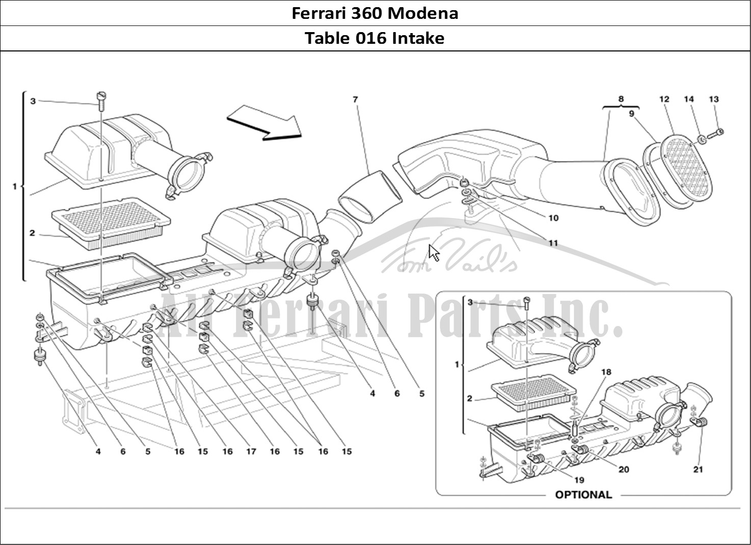 Ferrari Parts Ferrari 360 Modena Page 016 Air Intake