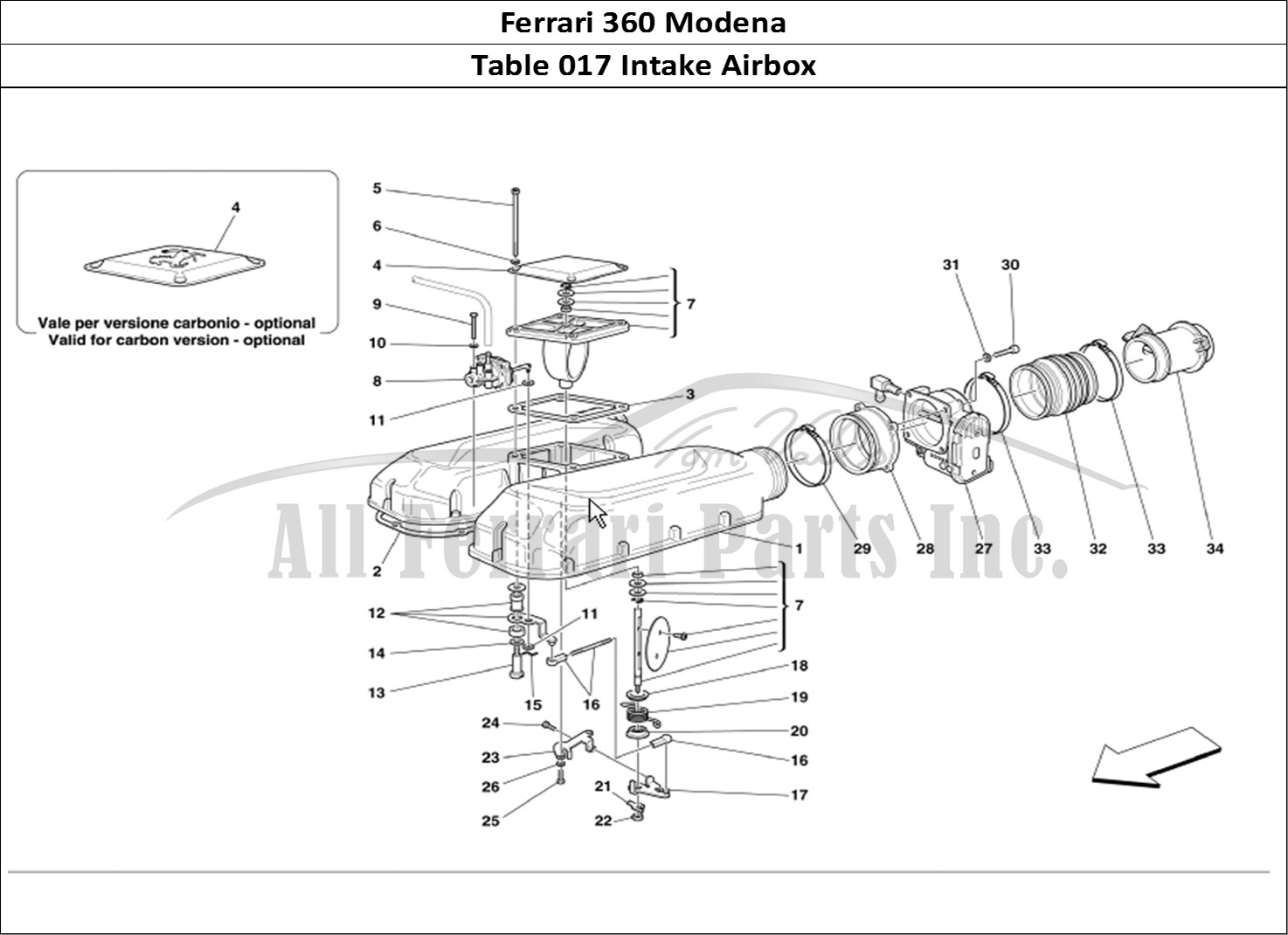 Ferrari Parts Ferrari 360 Modena Page 017 Air Intake Manifold Cover