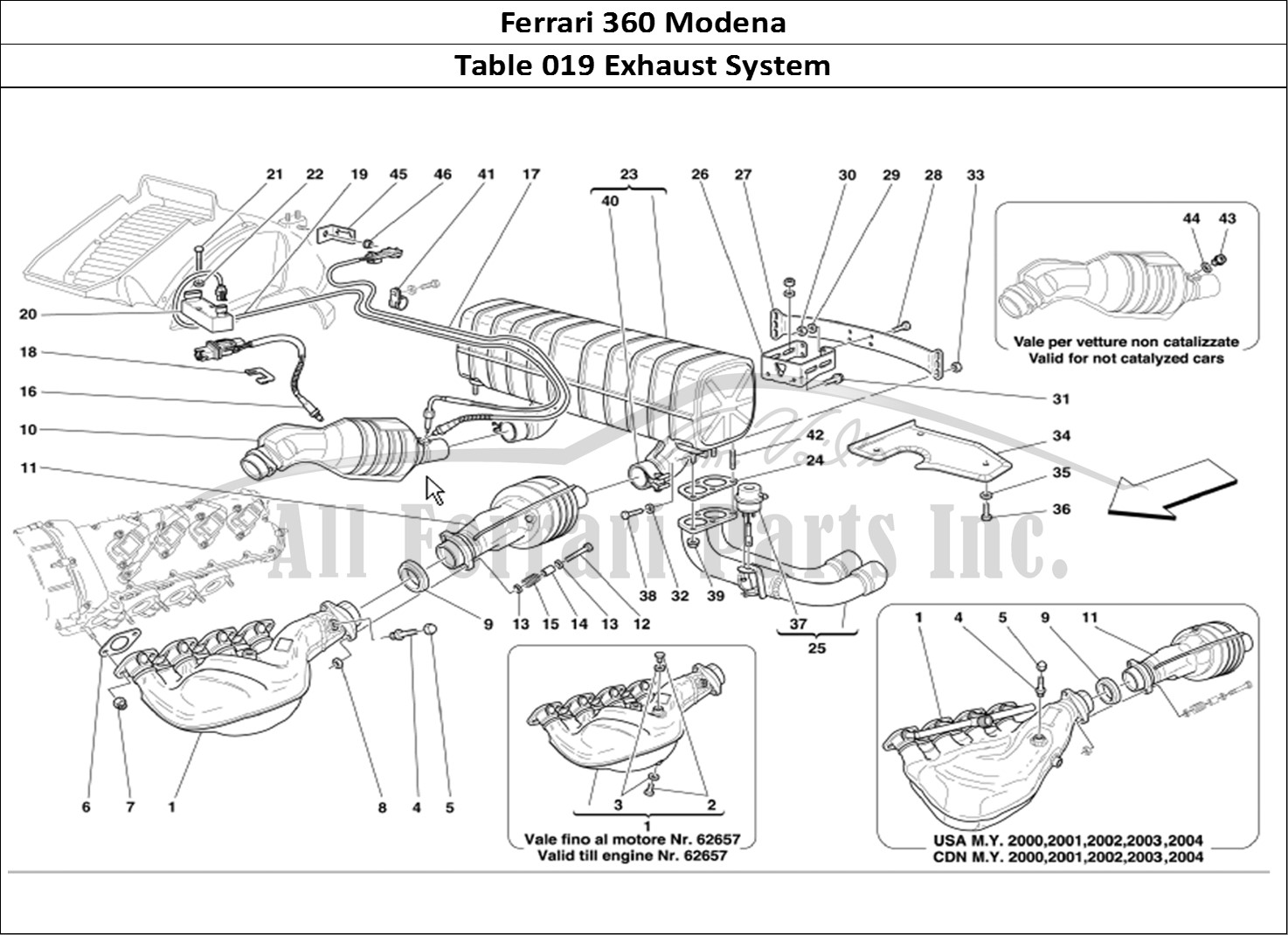 Ferrari Parts Ferrari 360 Modena Page 019 Exhaust System